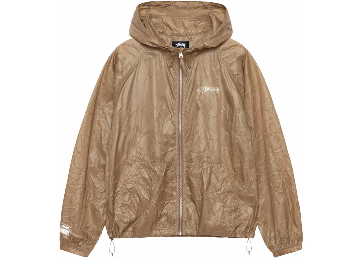 Stussy Wrinkled Nylon Beach Shell Jacket Brown - 1