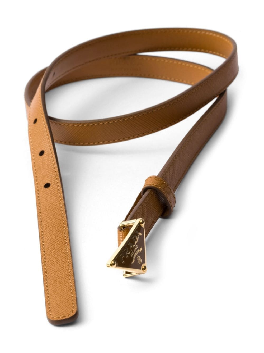 triangle-logo leather belt - 2