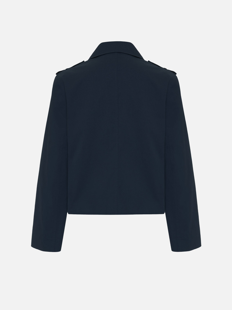 FRAME Short Trench Jacket in Navy outlook