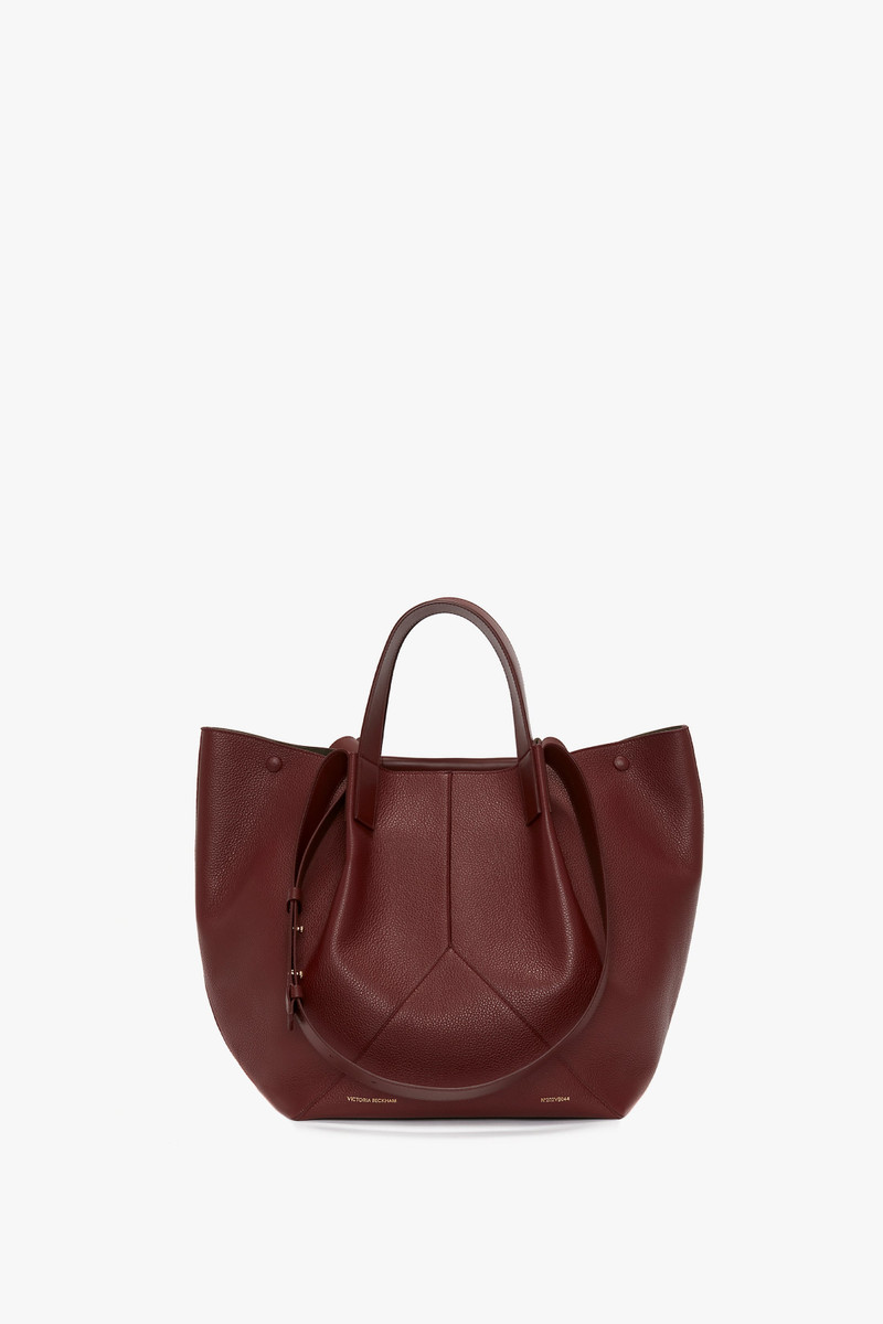 The Medium Tote In Burgundy Leather 2