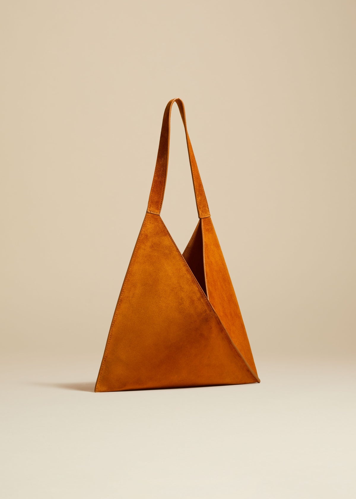 The Small Sara Tote in Caramel Suede - 2
