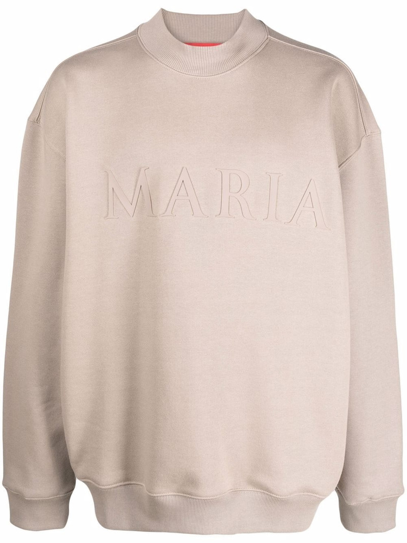 Maria-embossed cotton sweatshirt 1