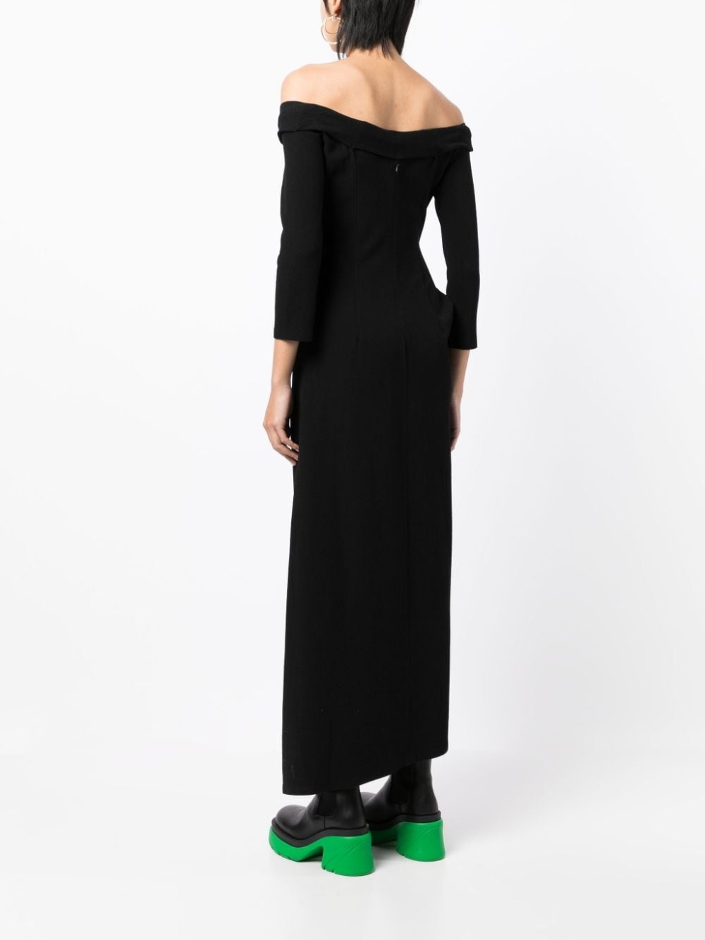 off-shoulder draped maxi dress - 4