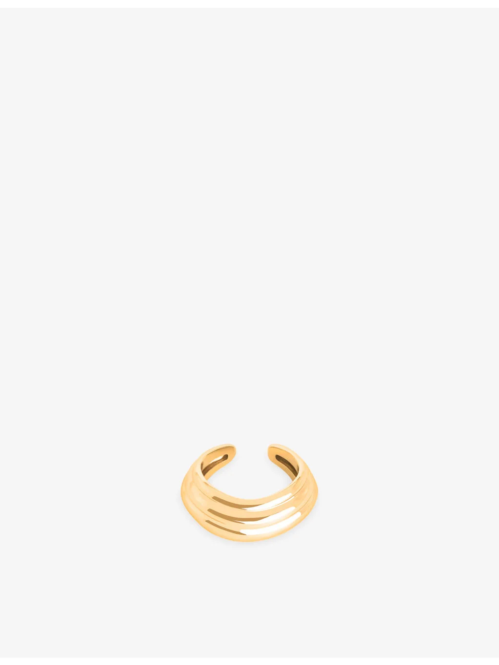 Ripple Wave 18ct Yellow Gold-Plated Sterling-Silver Single Ear Cuff - 1