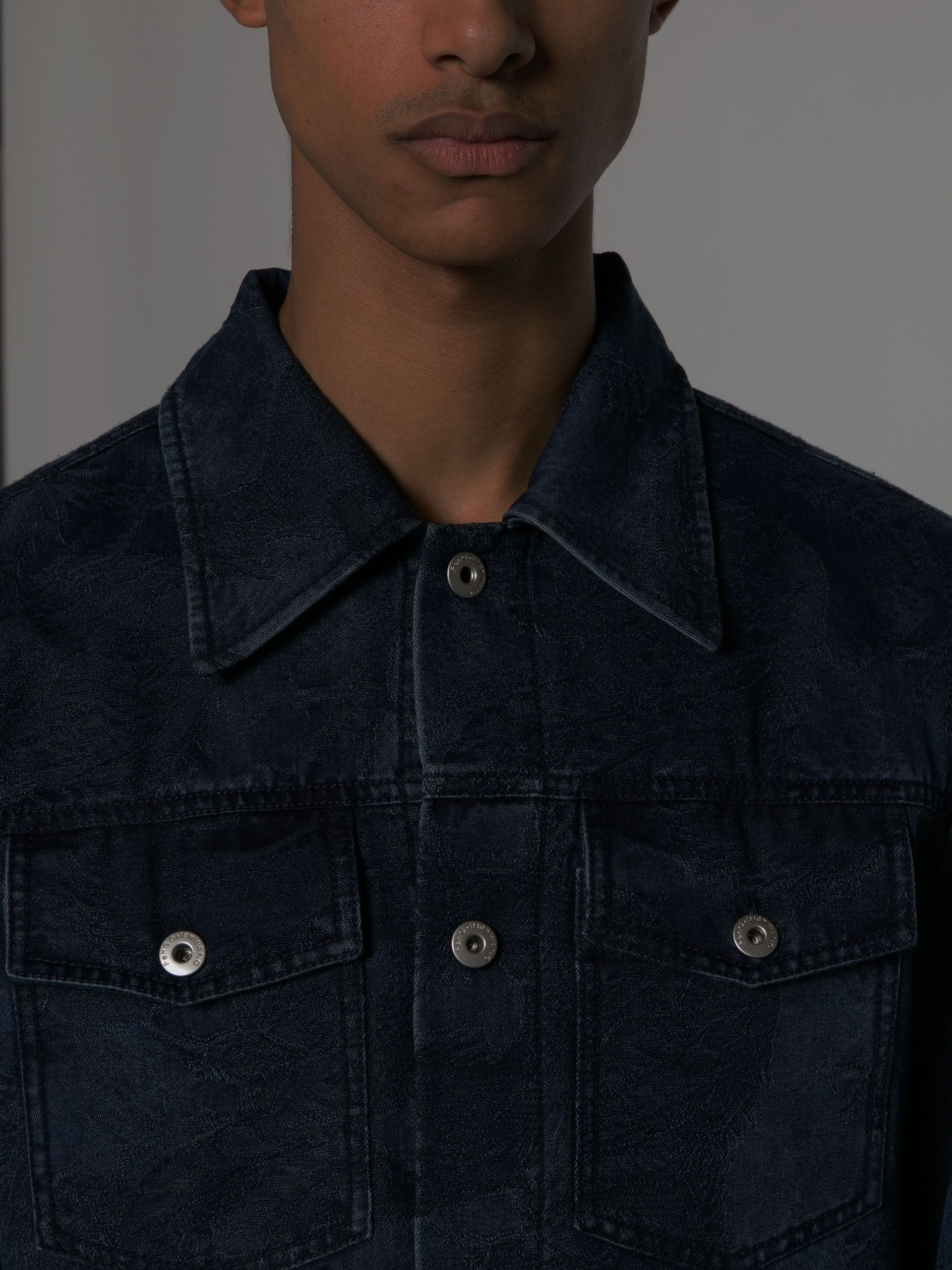 Blue Dragon-Jacquard Denim Jacket - 5