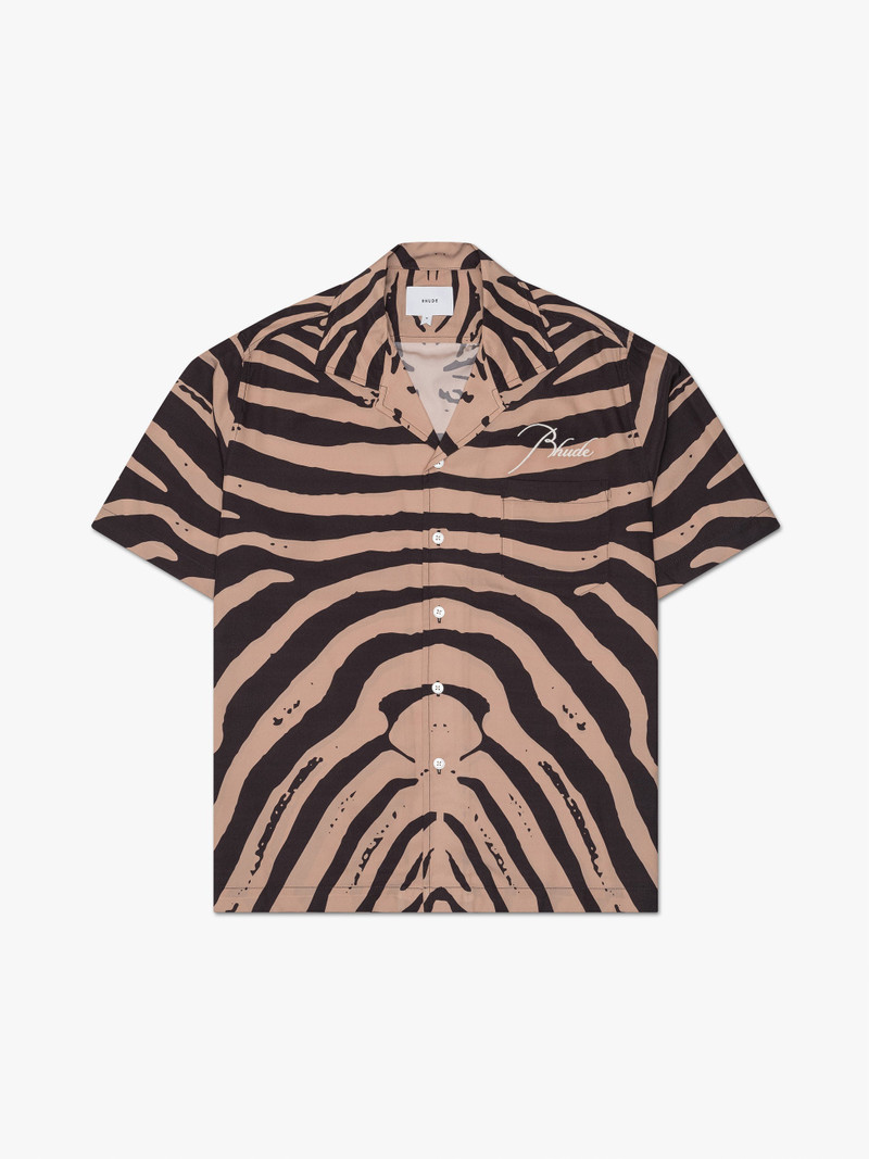 ZEBRA SILK BUTTON DOWN 1