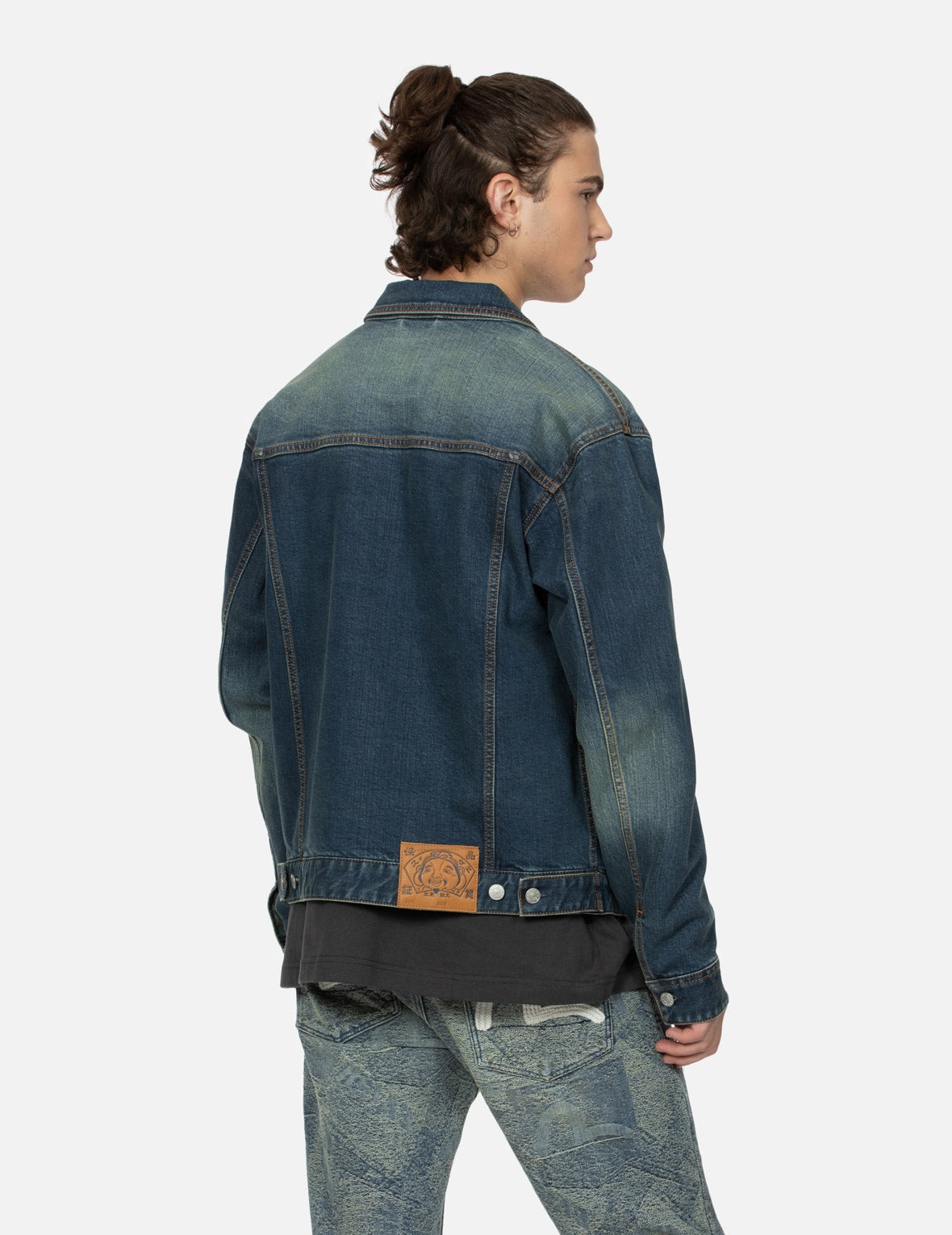 LOGO AND GODHEAD LUCKY SLOT MACHINE EMBROIDERIESRELAX FIT DENIM JACKET - 8