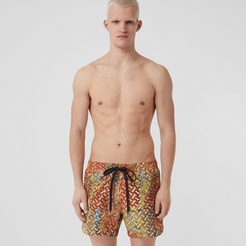 Burberry Monogram Map Print Drawcord Swim Shorts outlook