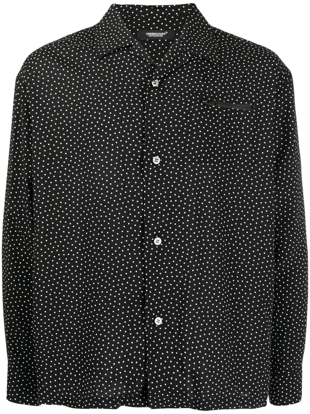 polka-dot zip-pocket shirt - 1