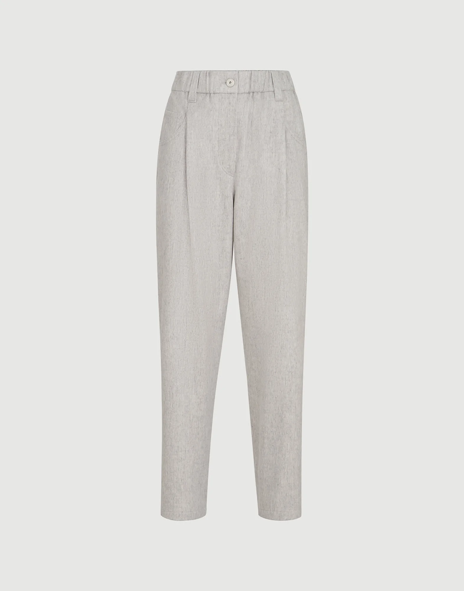 Wool flannel baggy trousers with monili - 1