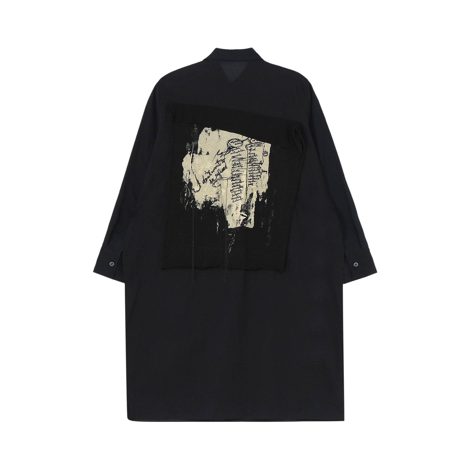 Yohji Yamamoto Side Slit Long Blouse 'Black' - 2