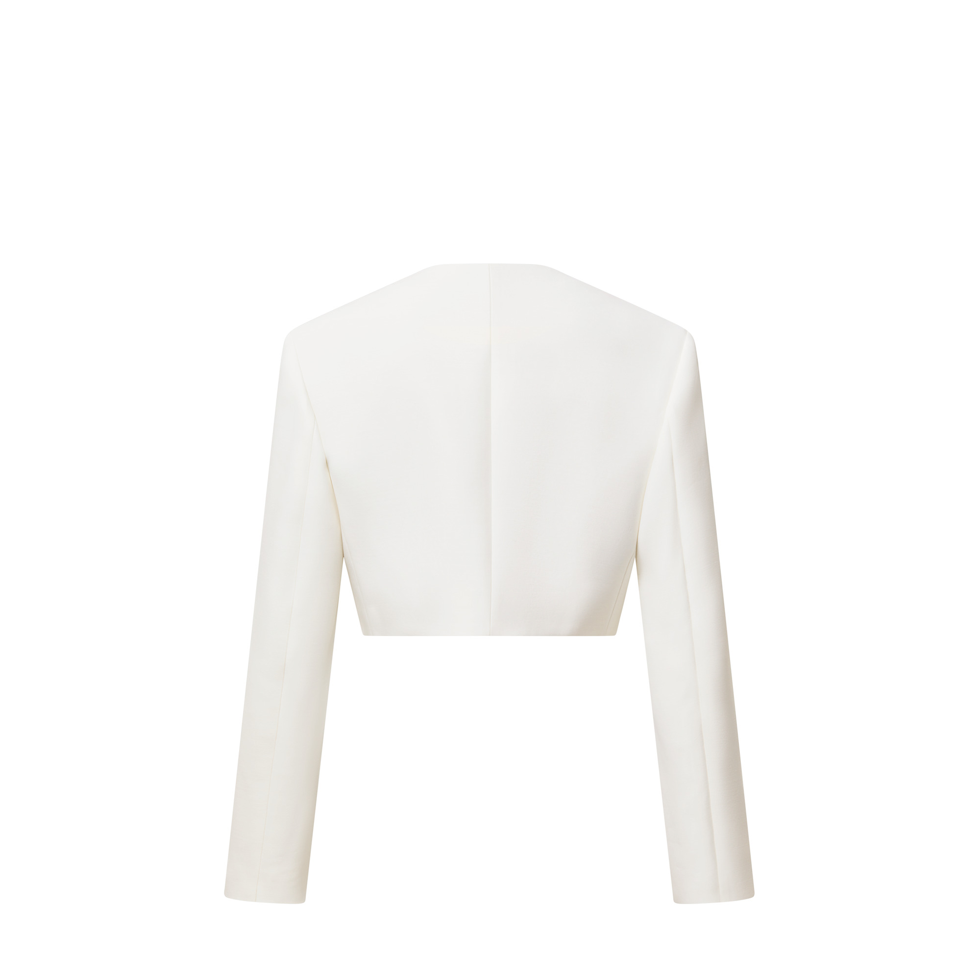 Cropped Jewel Button Mikado Jacket - 3