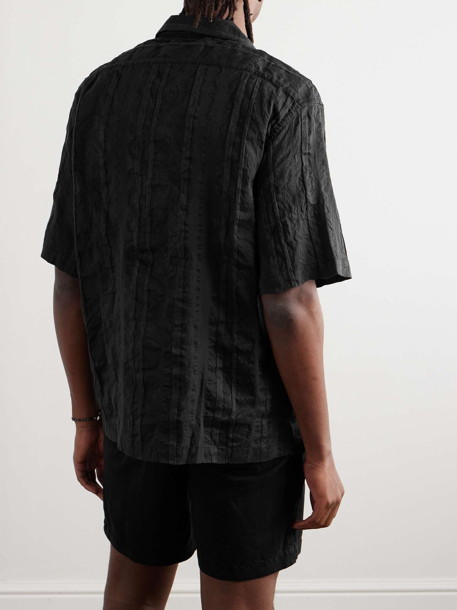 Solana Camp-Collar Striped Linen and Cotton-Blend Shirt - 3