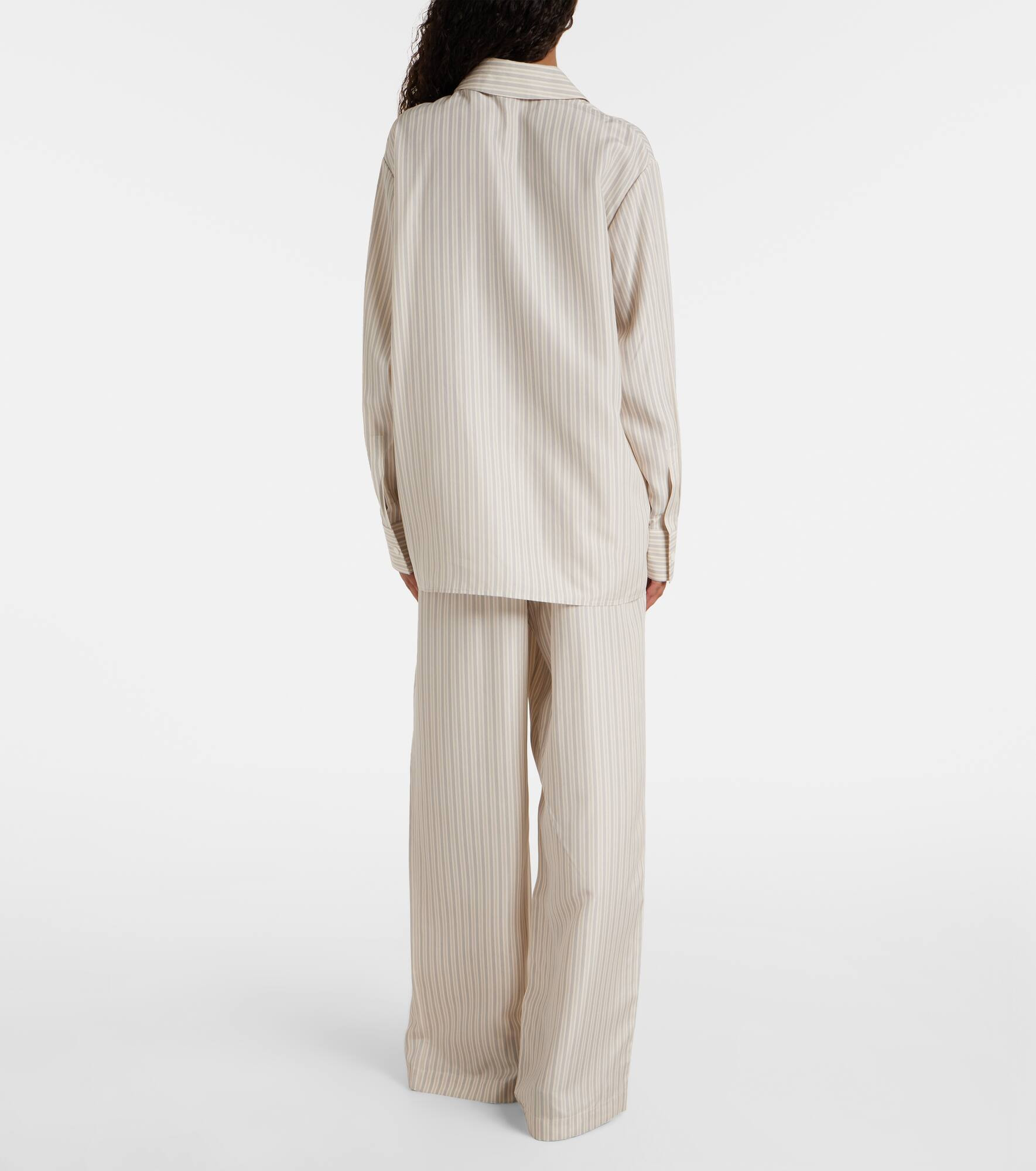 Oversized striped silk shirt - 3