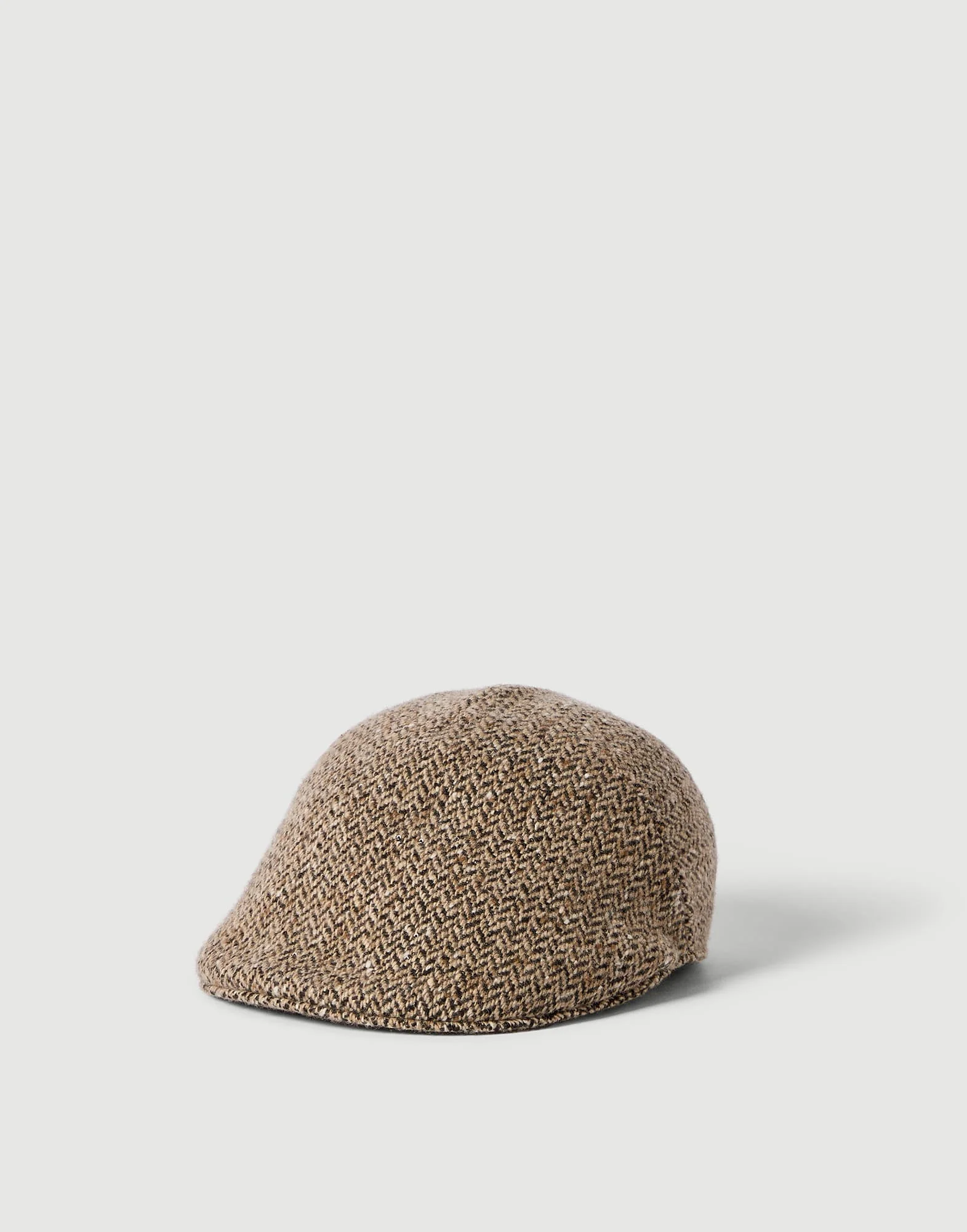 Dazzling & sparkling virgin wool chevron flat hat - 1
