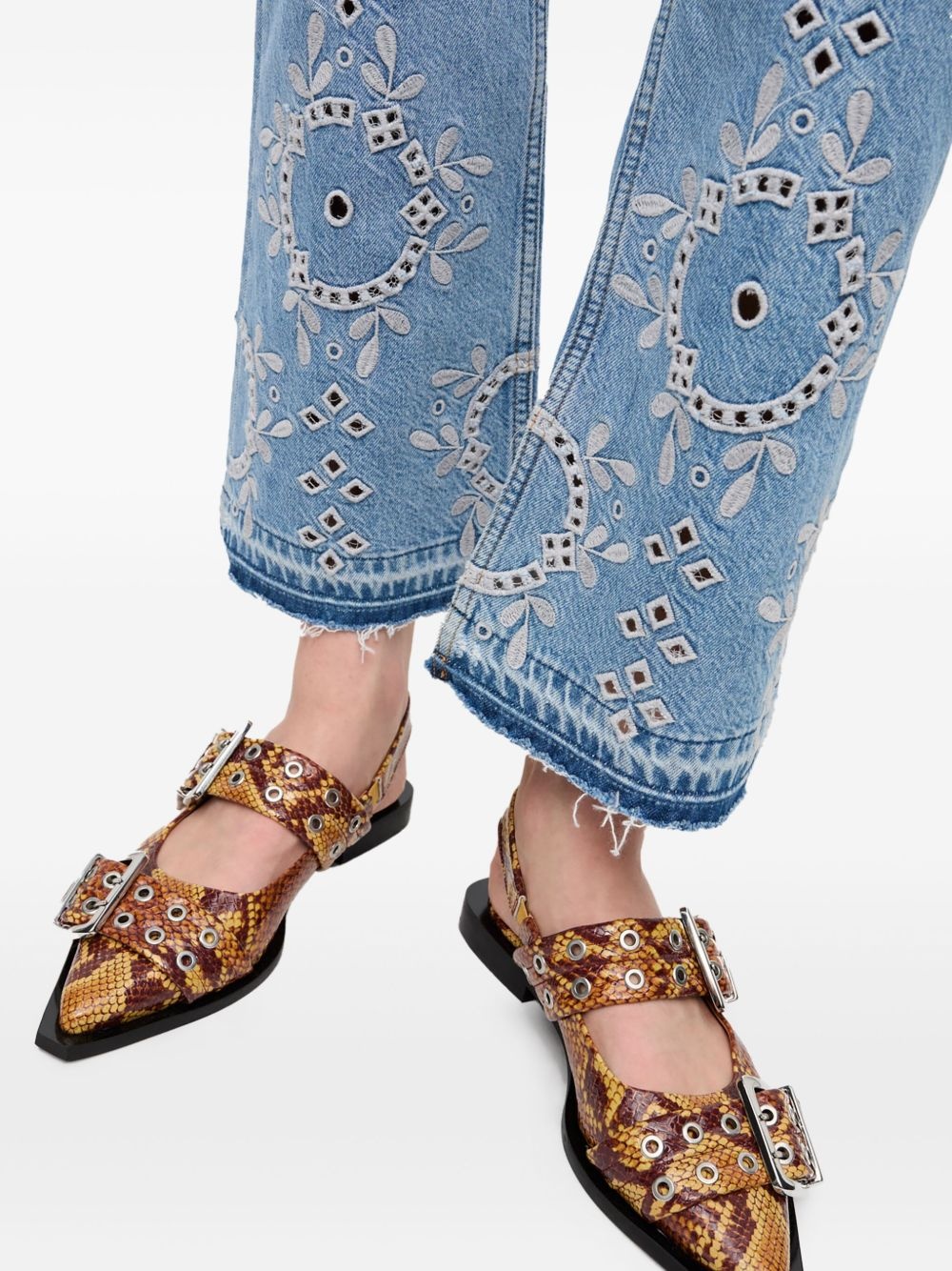 broderie-anglaise jeans - 5