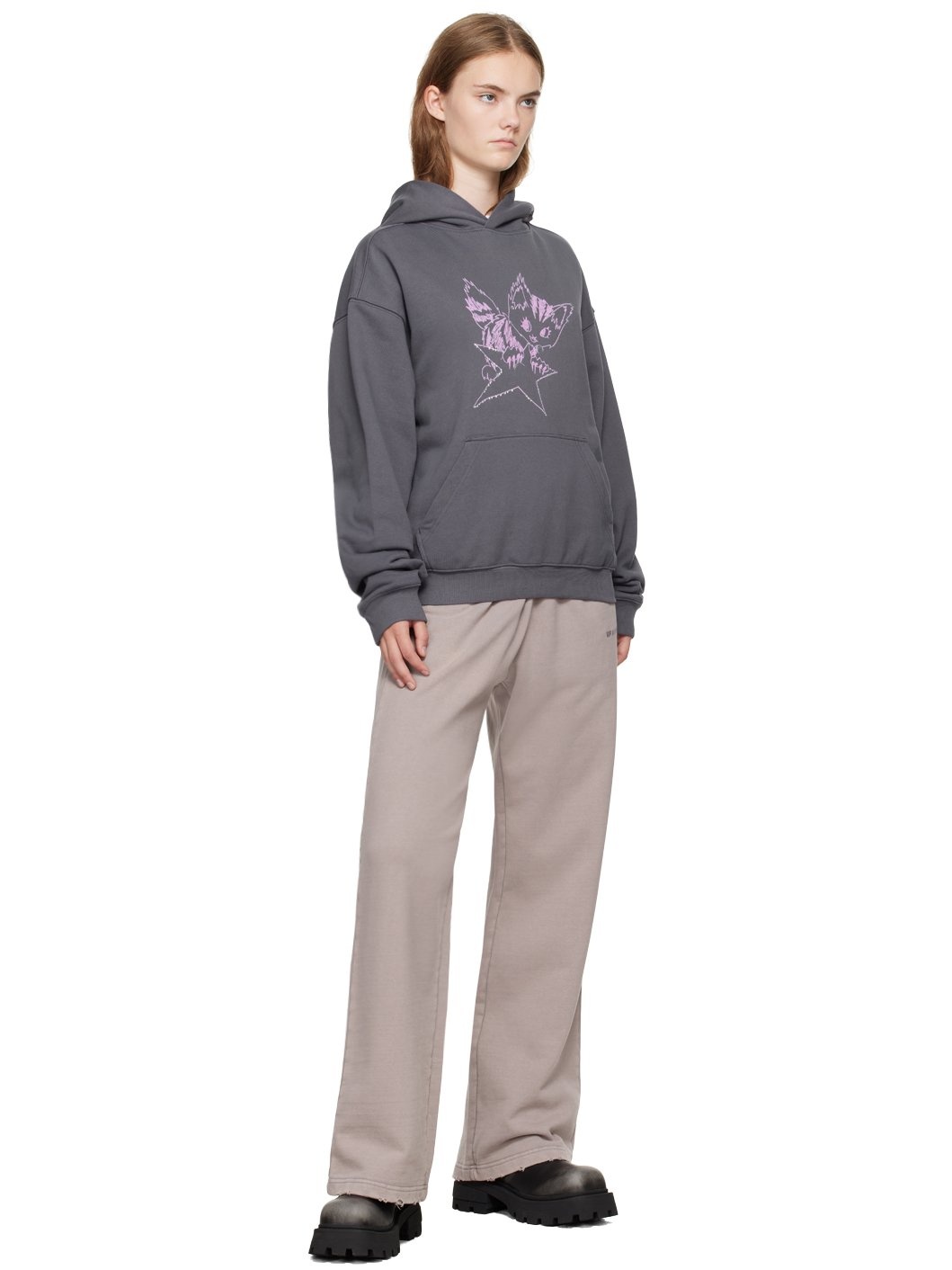 Pink Subtle Distressed Sweatpants - 4
