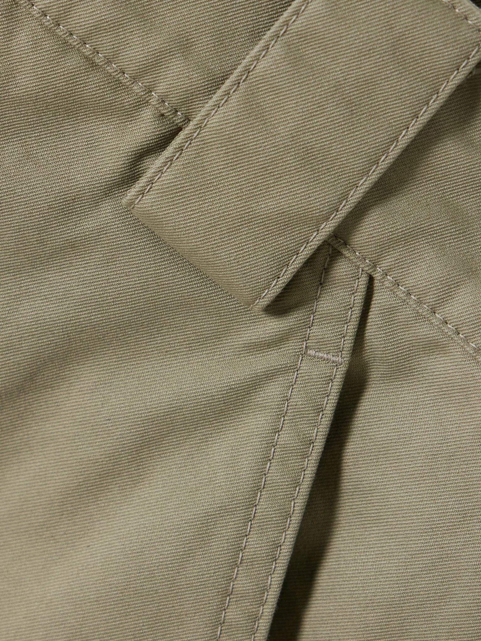 Slim-fit flared organic cotton pants Gray green - 5