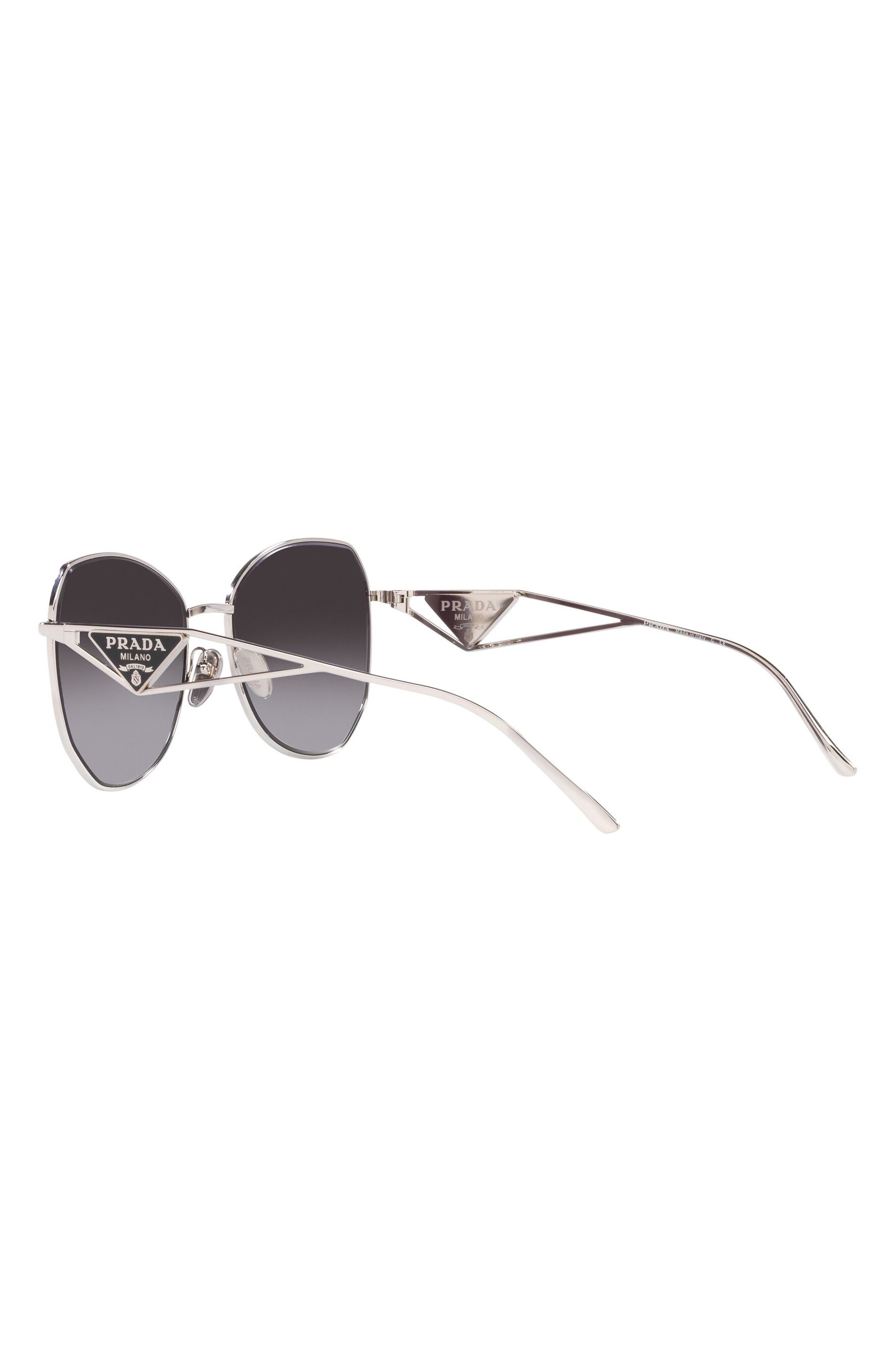 Prada 57mm Gradient Round Sunglasses in Grey Gradient at Nordstrom - 5
