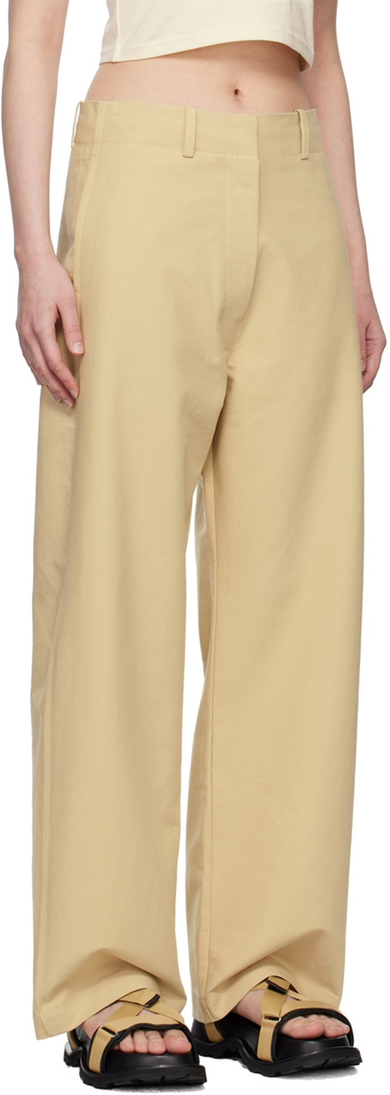 ARCH THE Beige Long Trousers outlook