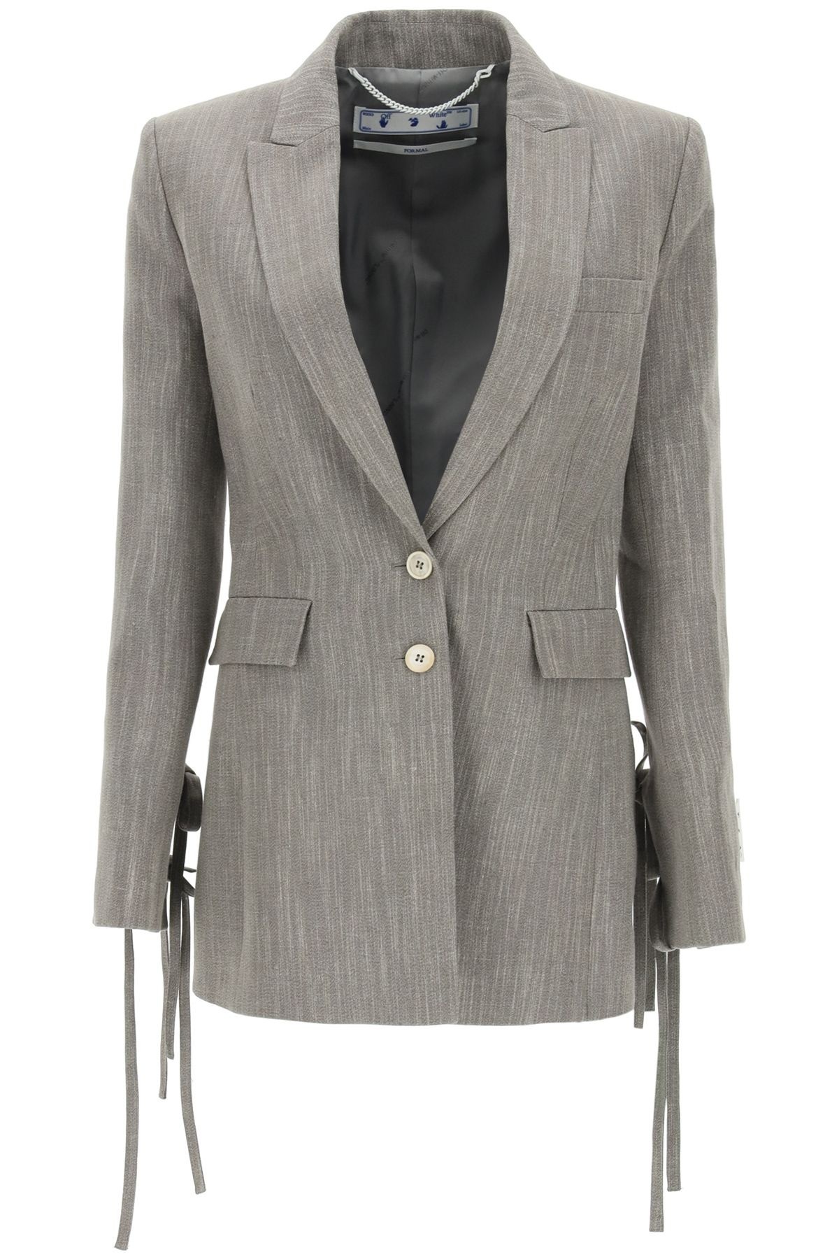 LINEN BLAZER WITH BOWS - 1