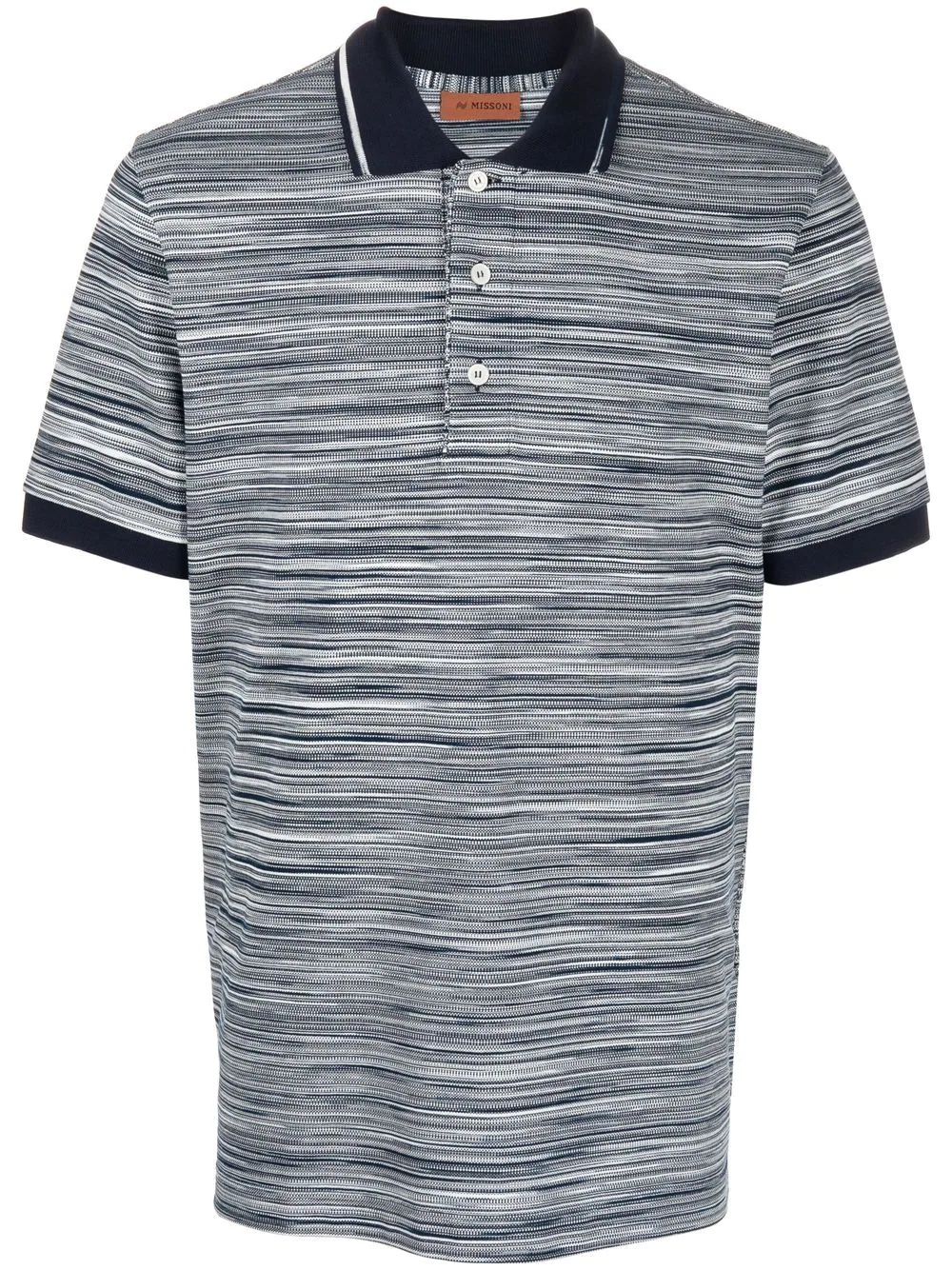 horizontal-stripe knitted polo shirt - 1