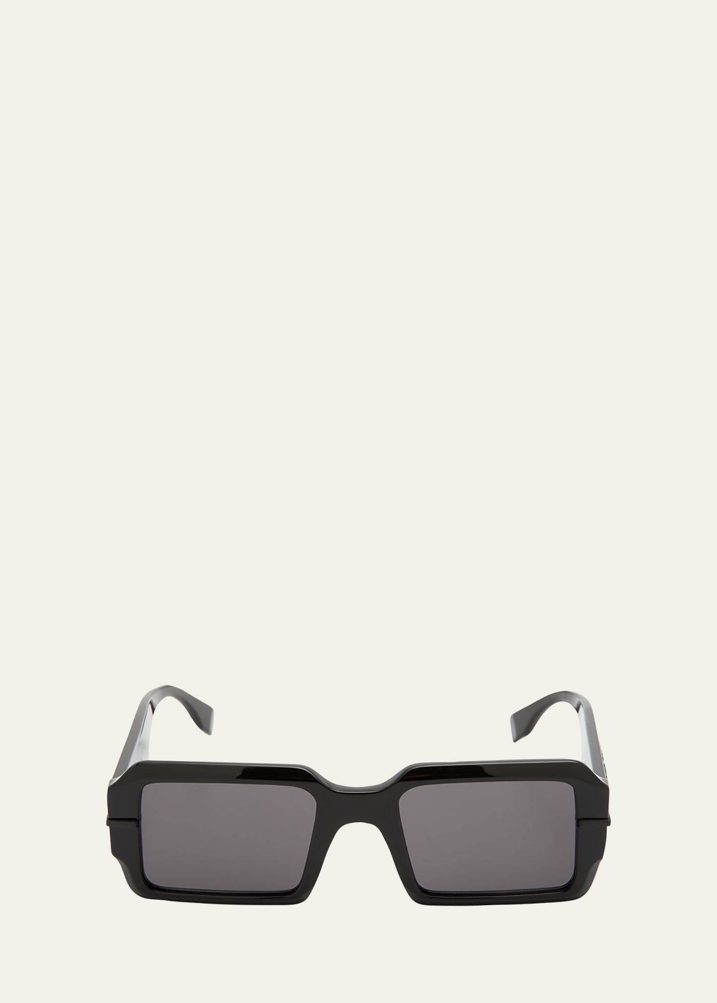 Men's Raised Logo Rectangle Sunglasses - 1