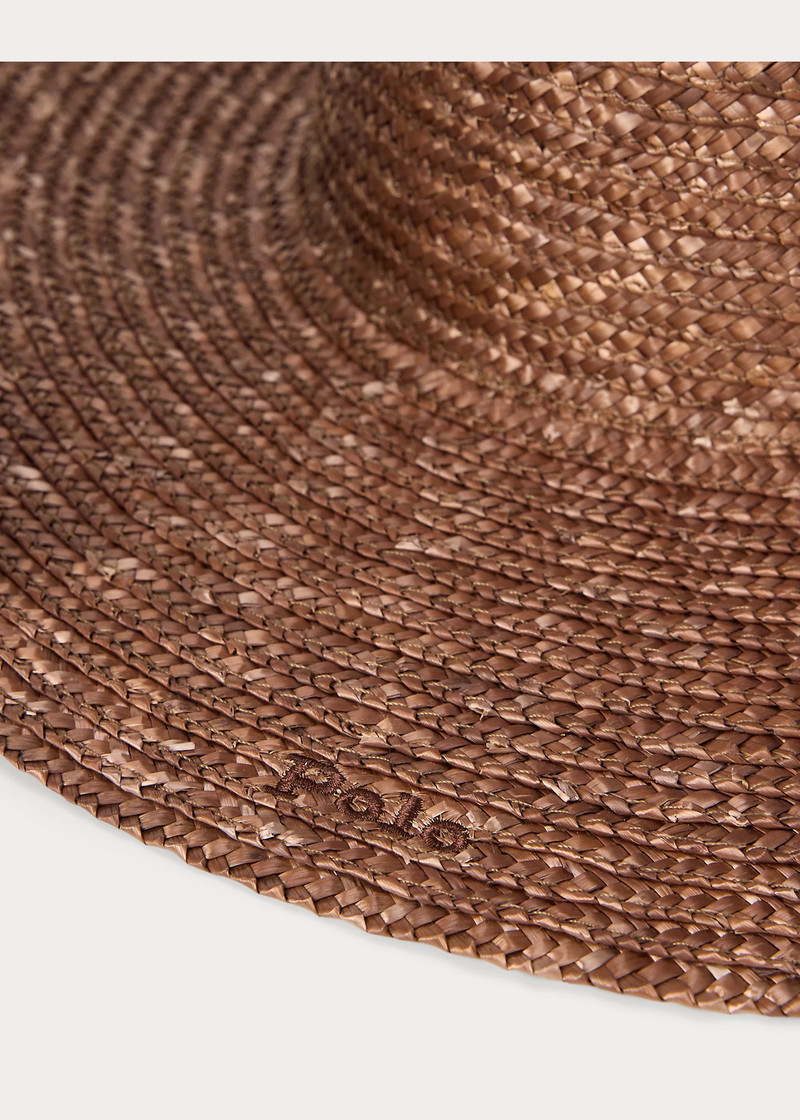 Logo Wide-Brim Straw Sun Hat 3