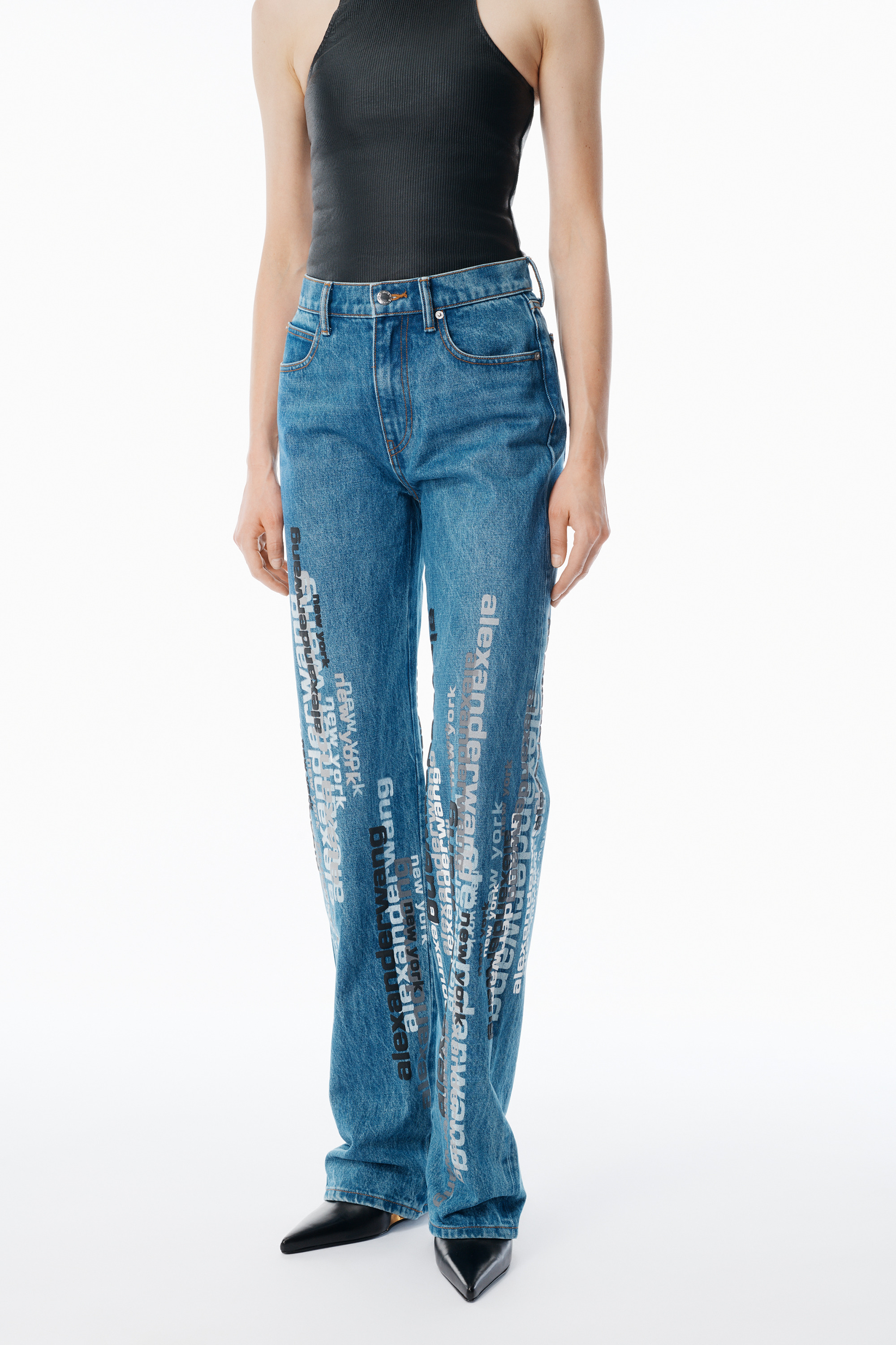 Deep Blue EZ Jean with Vertical Logo - 3