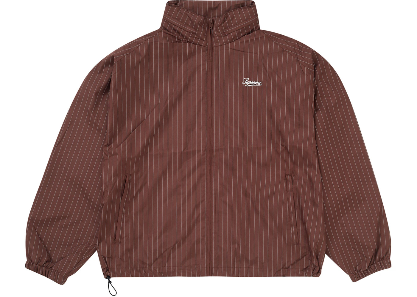 Supreme Reflective Pinstripe Track Jacket Brown - 2