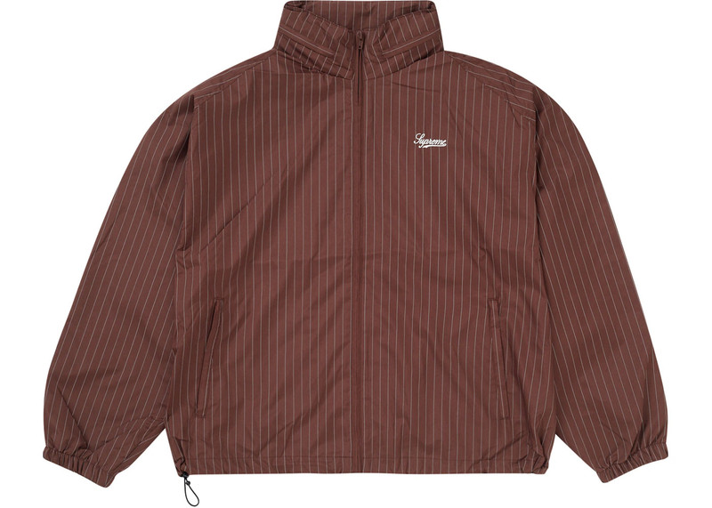 Supreme Supreme Reflective Pinstripe Track Jacket Brown outlook