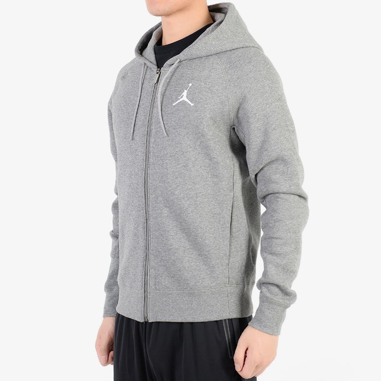 Air Jordan Sports hooded Long Sleeves Zipper Logo Jacket Gray 823065-091 - 5