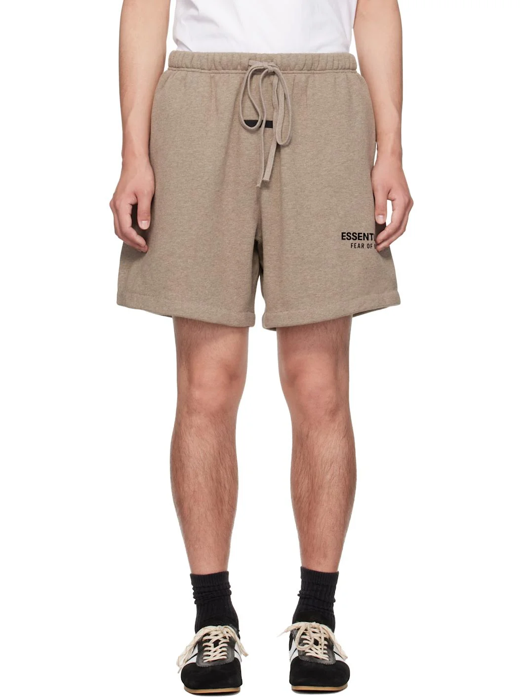 Beige Classic Sweat Shorts - 1