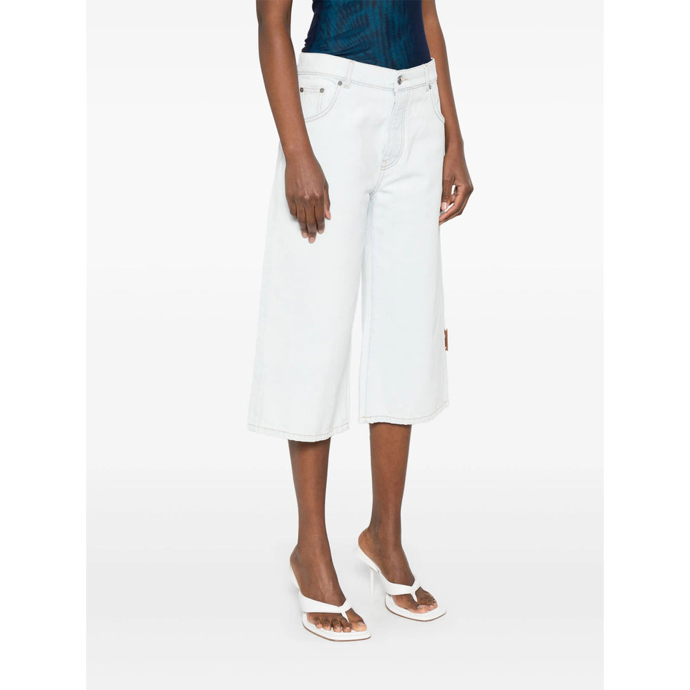 Off-White Blue Shorts - Knee-Length Shorts Women - 3