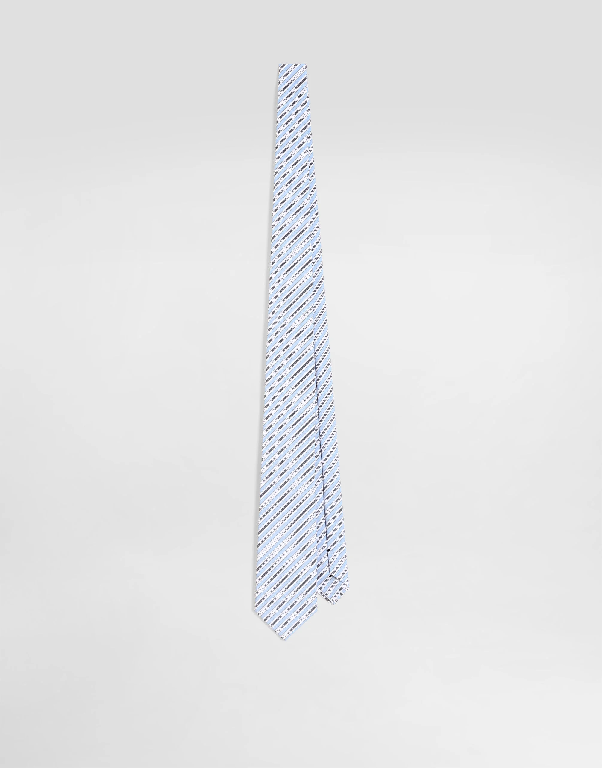 Striped poplin tie - 1