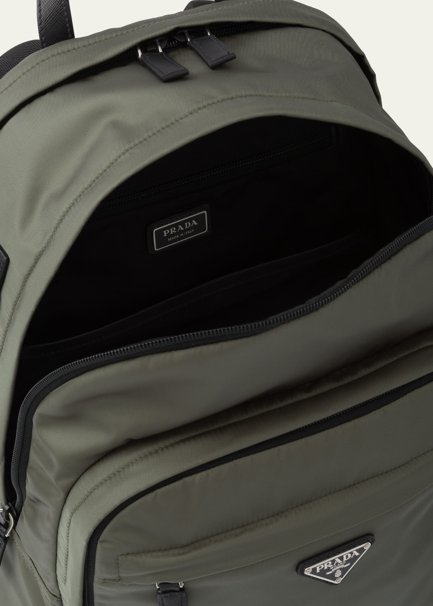 Men's Triangle Logo Nylon Backpack - 4