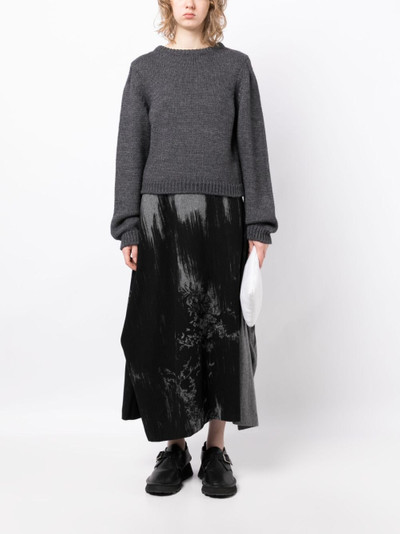 Y's abstract-pattern draped skirt outlook