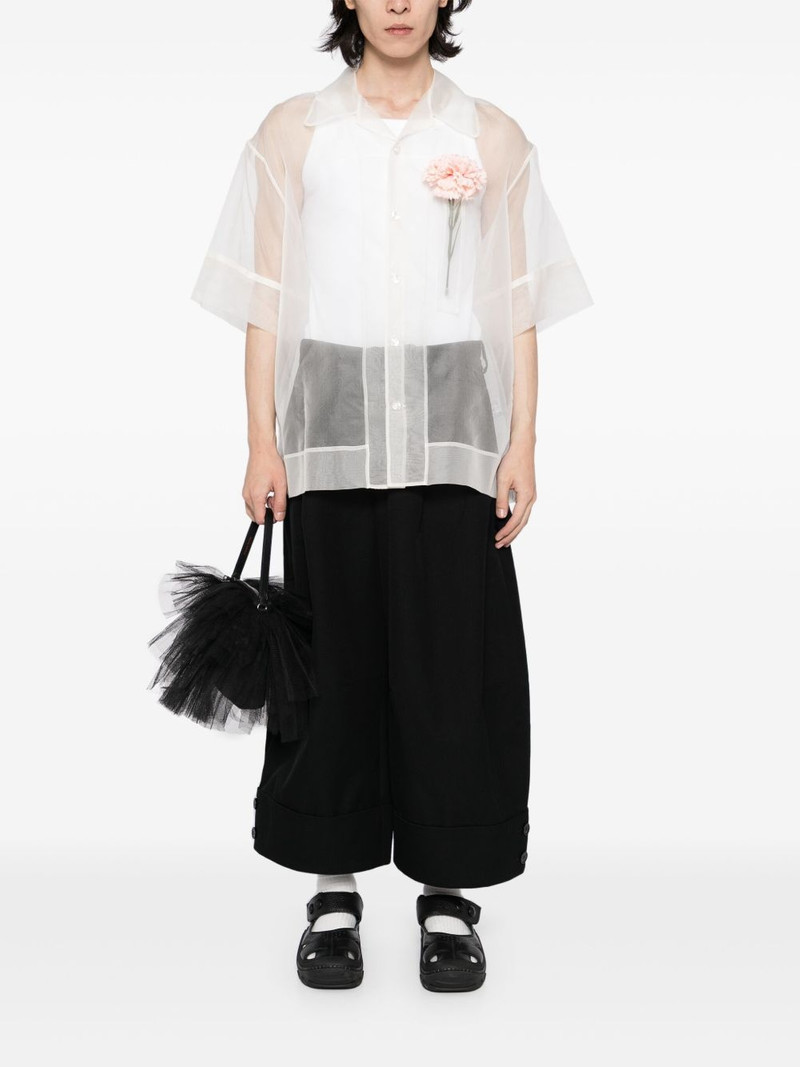 Simone Rocha rose-appliqué short-sleeve shirt outlook