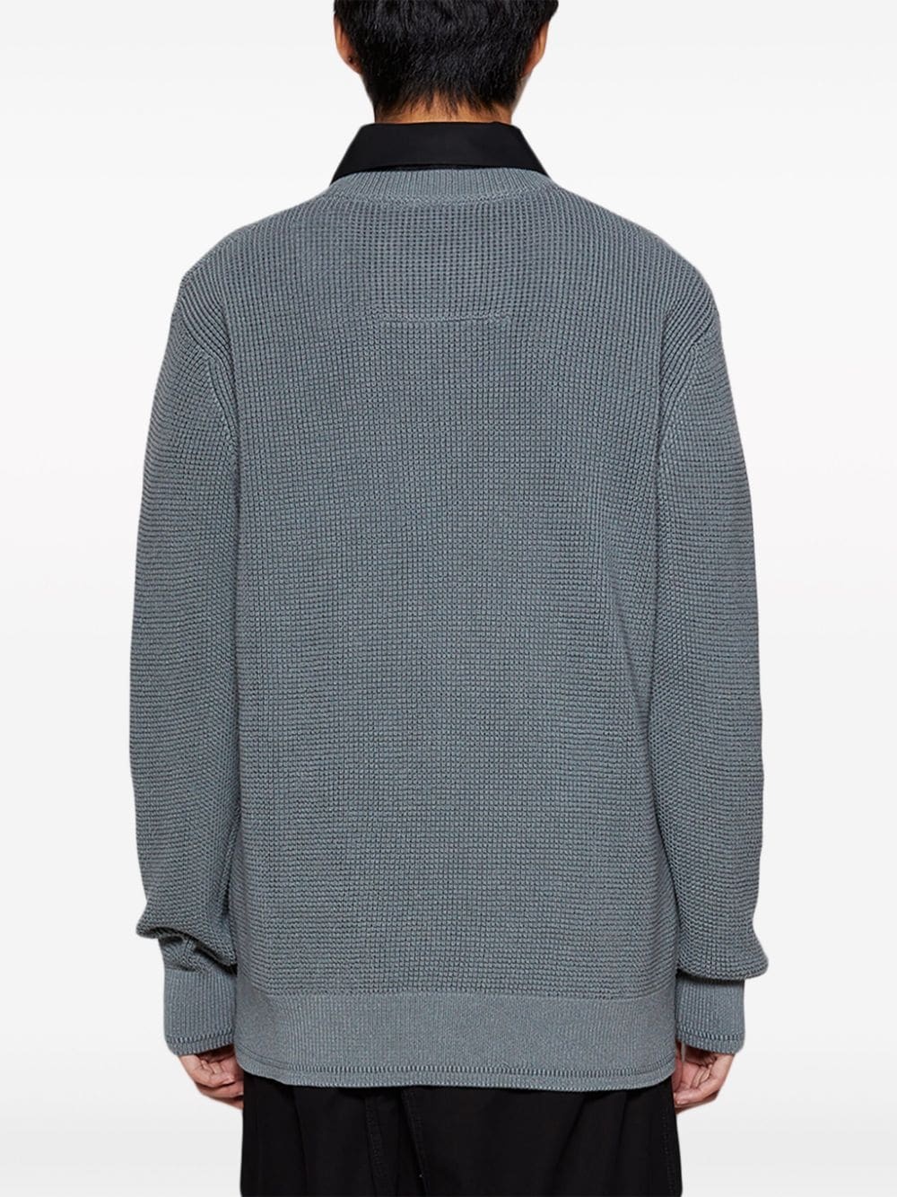logo-embroidered waffle-knit jumper - 5