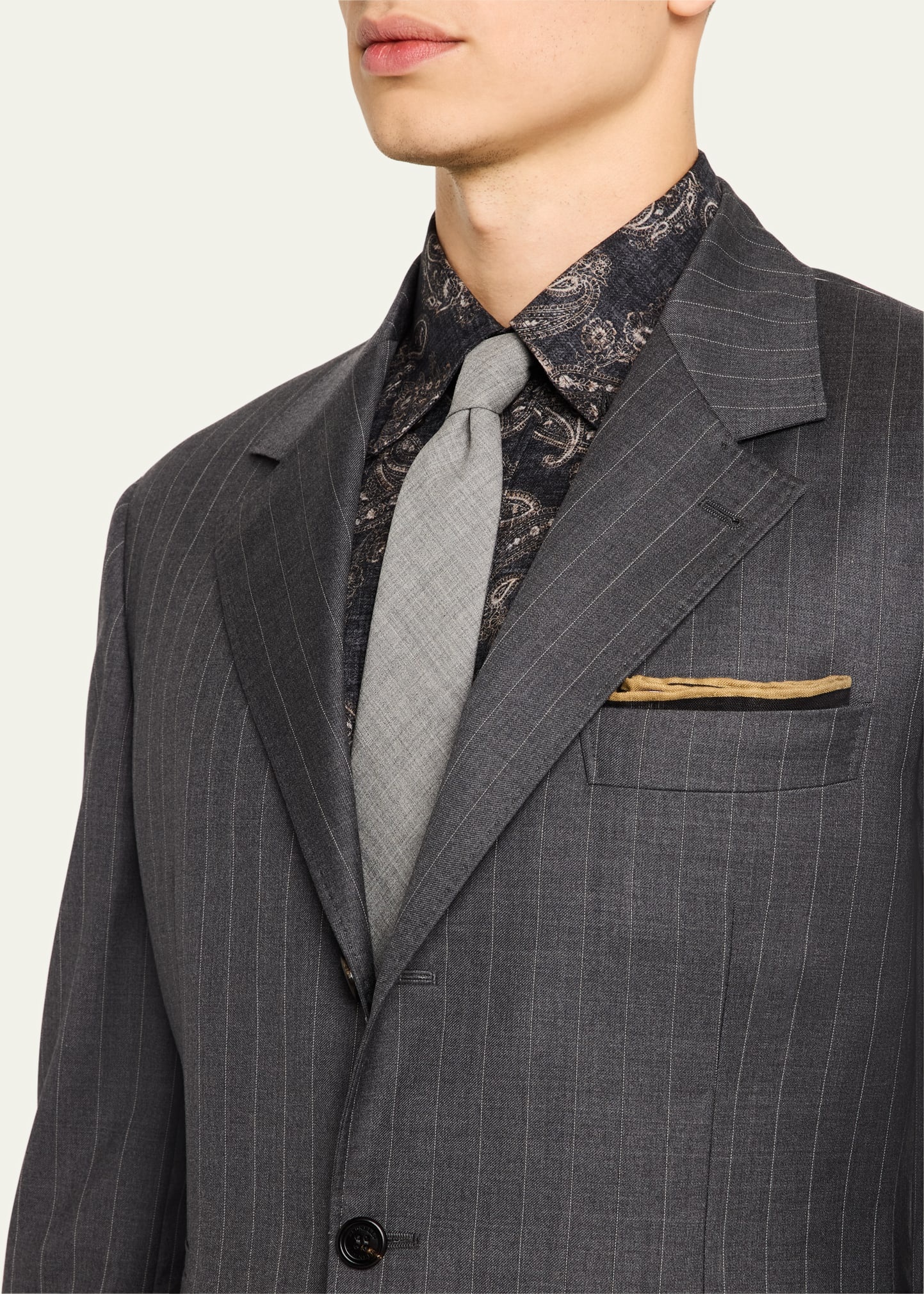 Men's 150s Wool Pinstripe Suit - 5