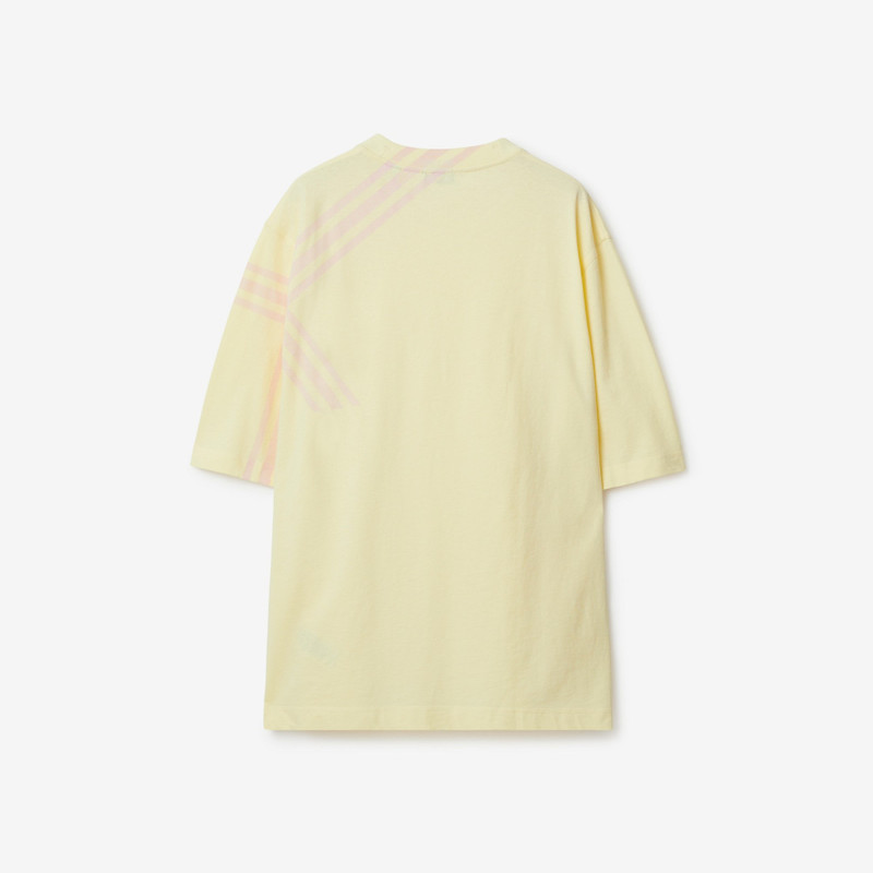 Check Sleeve Cotton T-shirt 5