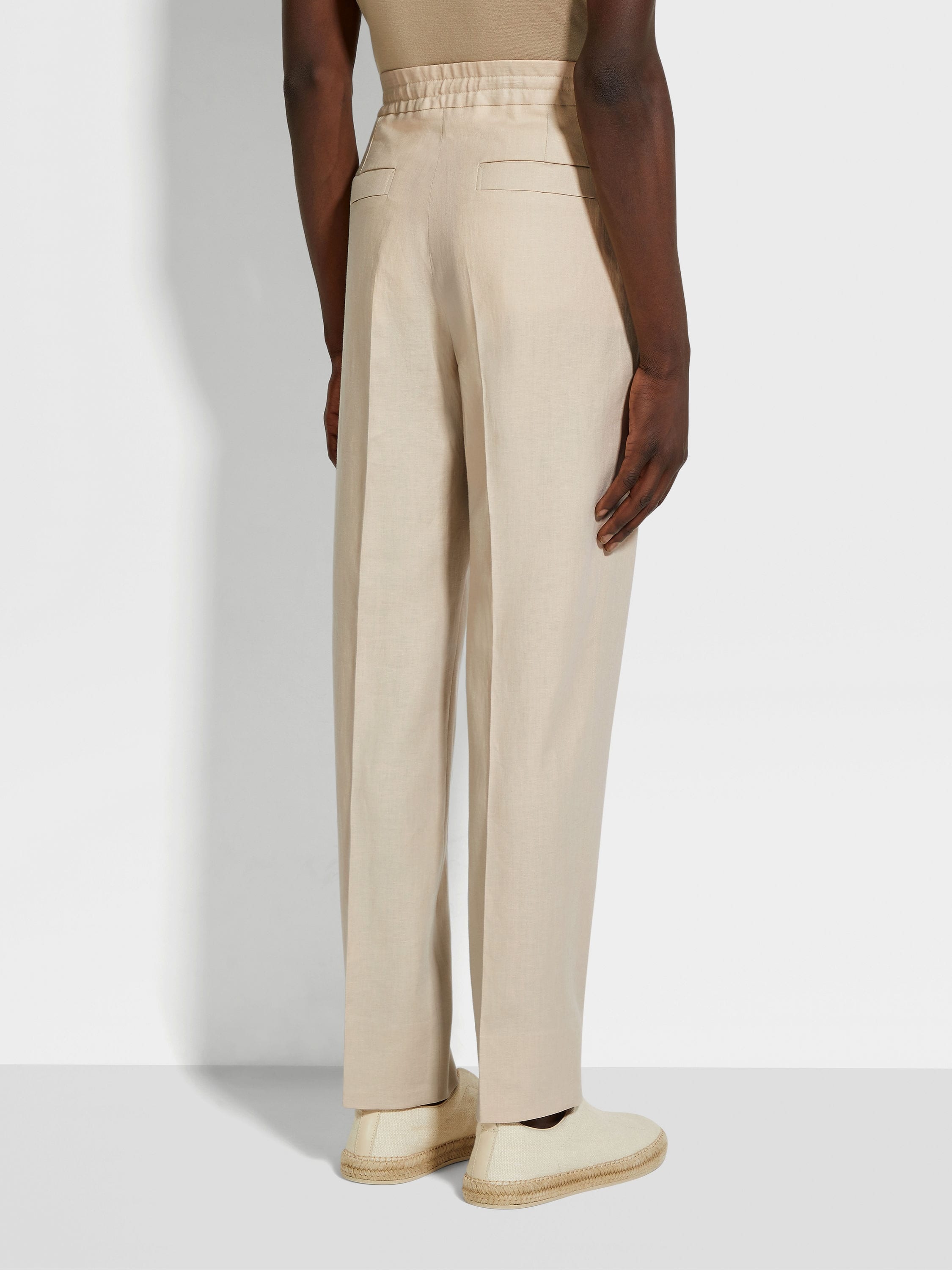LIGHT TAUPE OASI LINO PANTS - 6