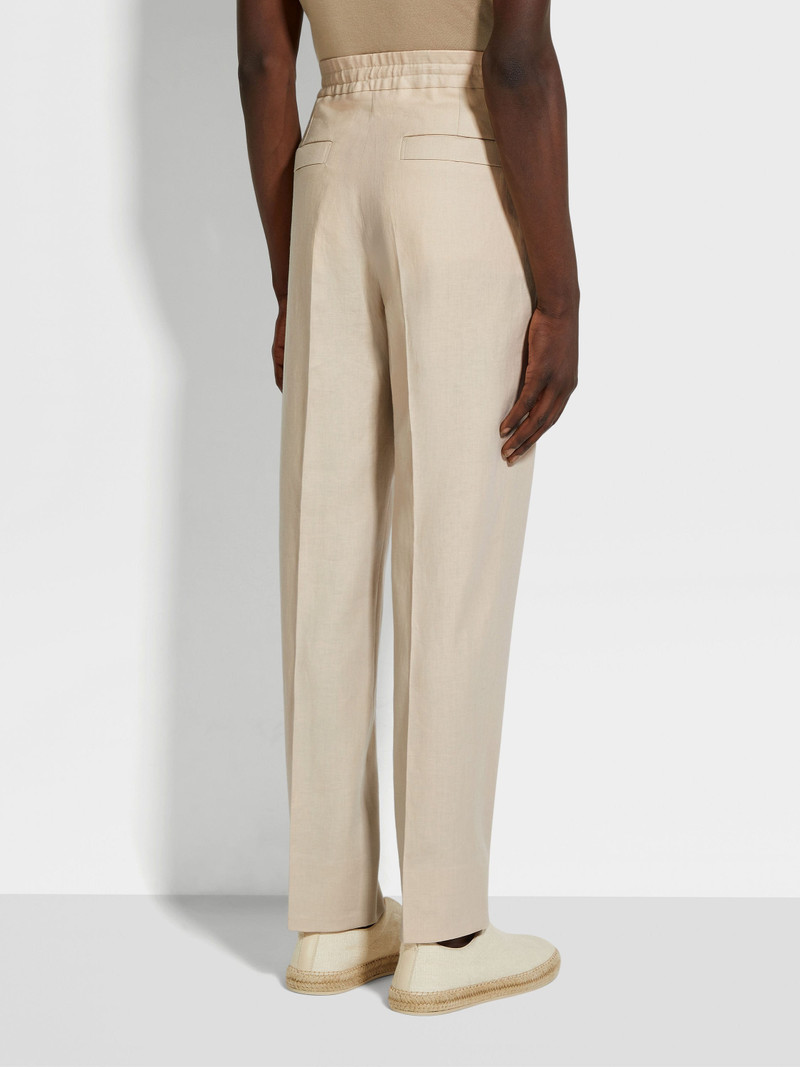 LIGHT TAUPE OASI LINO PANTS 6