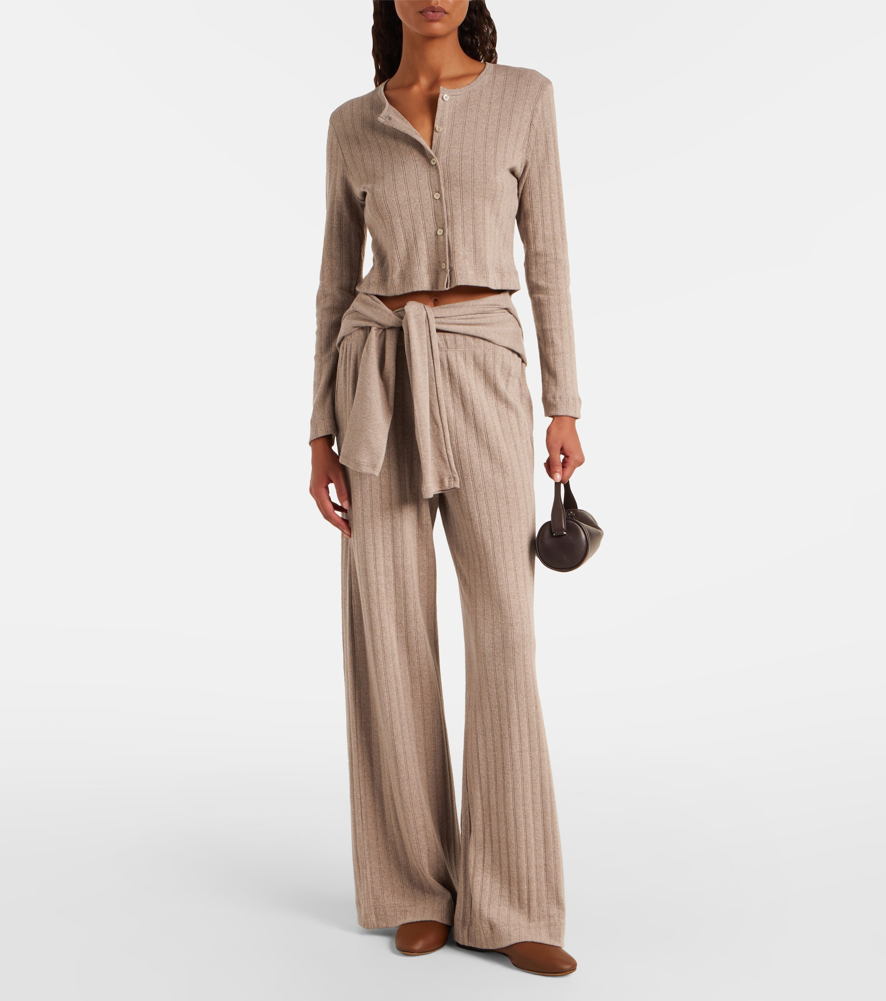 Cropped pointelle cotton cardigan - 2