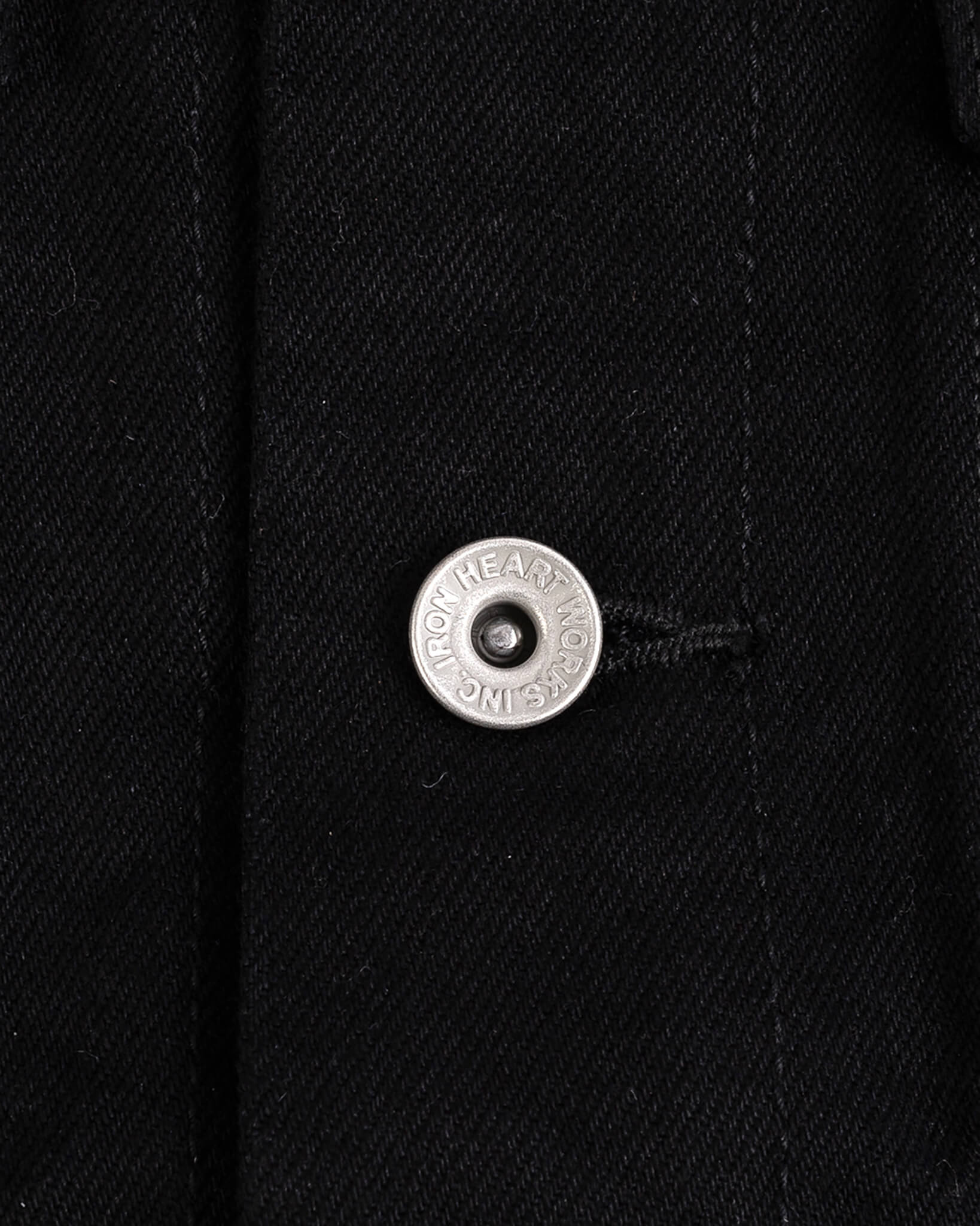 IHJ-86-BLK 14oz Selvedge Denim Modified Type III Jacket -  Black/Black - 11