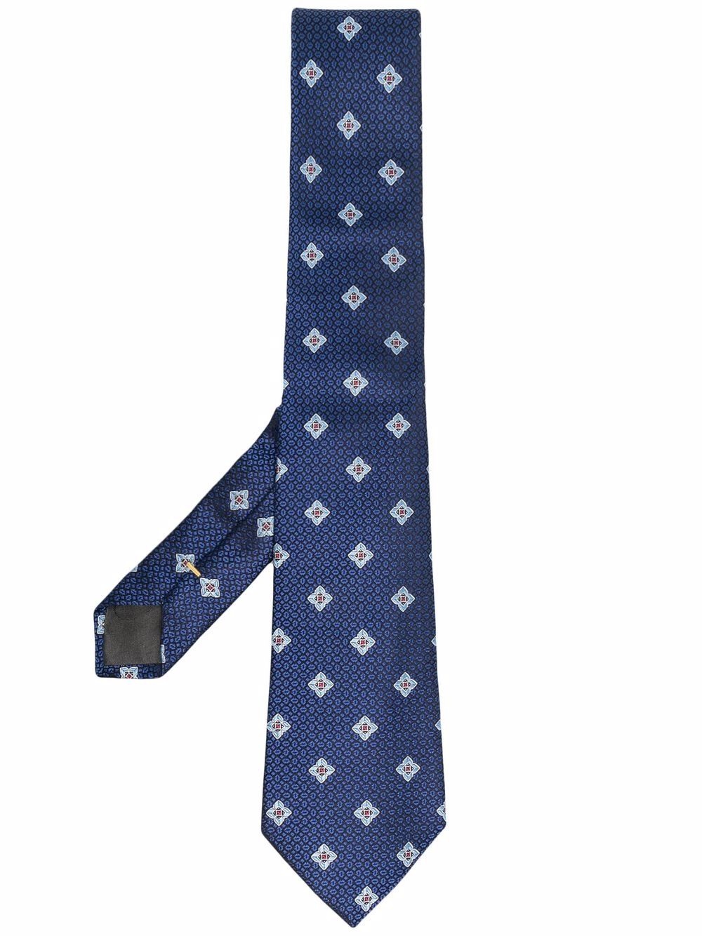 patterned jacquard silk tie - 1