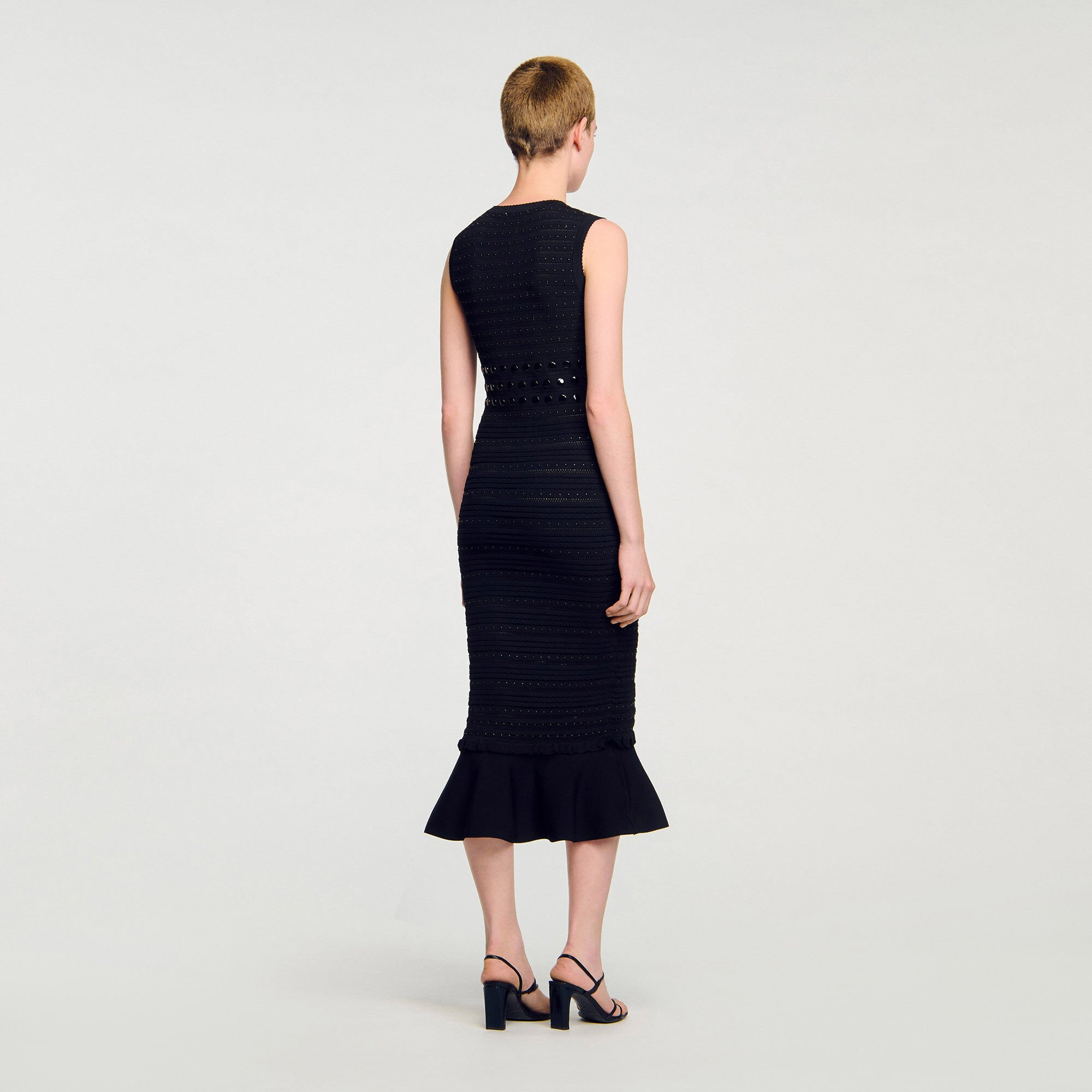 KNIT MIDI DRESS WITH STUDS - 5