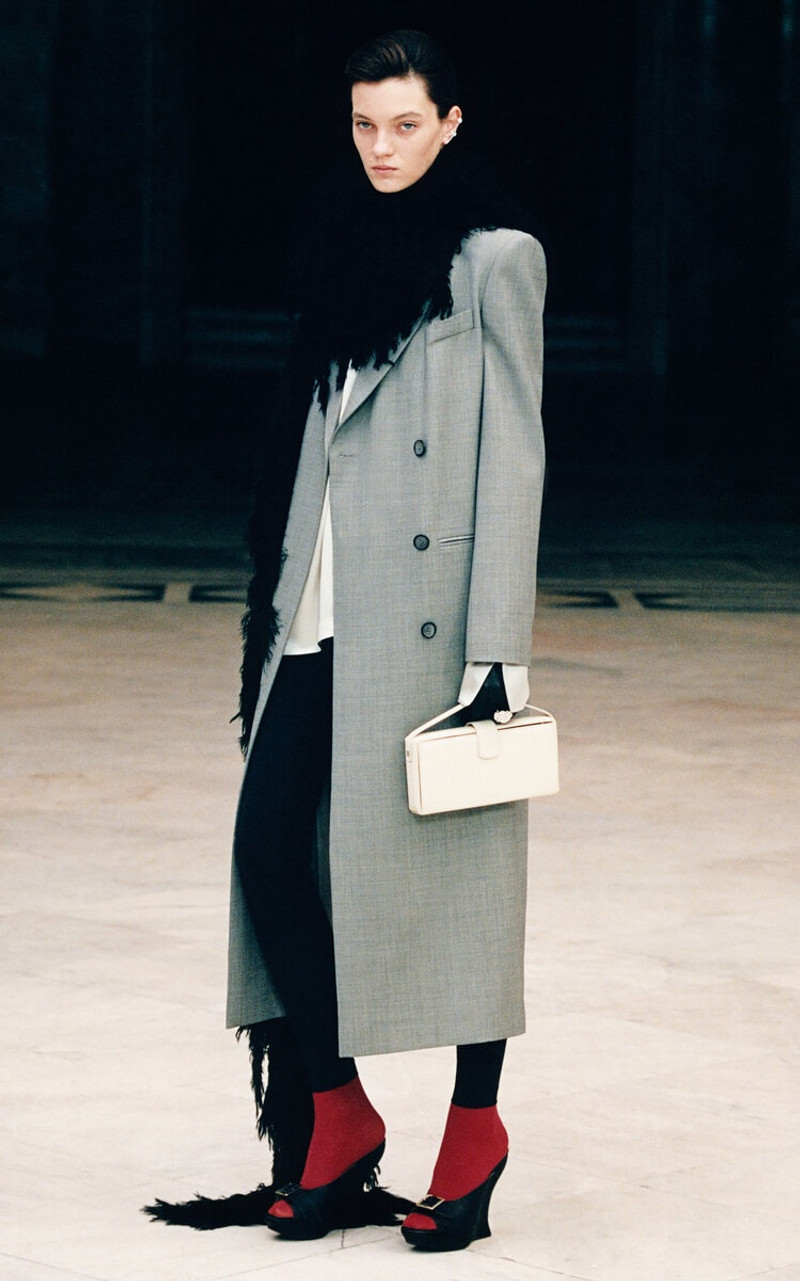 MAGDA BUTRYM Silk Button Up Top grey outlook