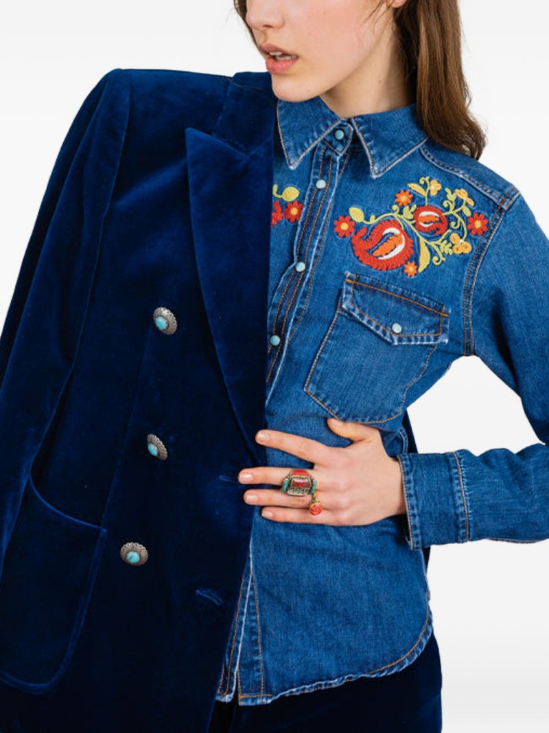 FORTELA Brigitter floral-embroidered shirt outlook