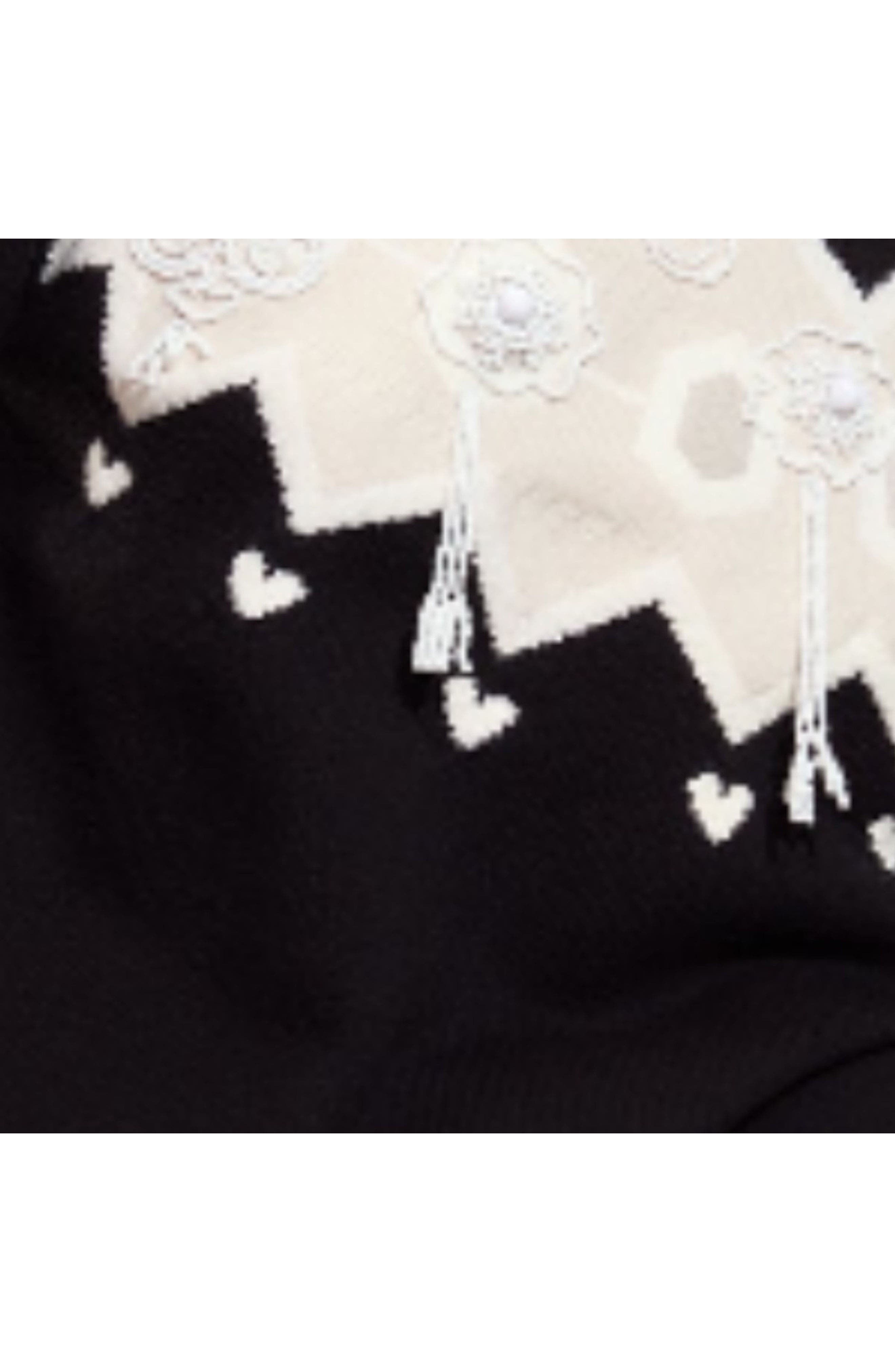 Cynthia Rowley Milei Beaded Sweater in Black/white at Nordstrom - 3